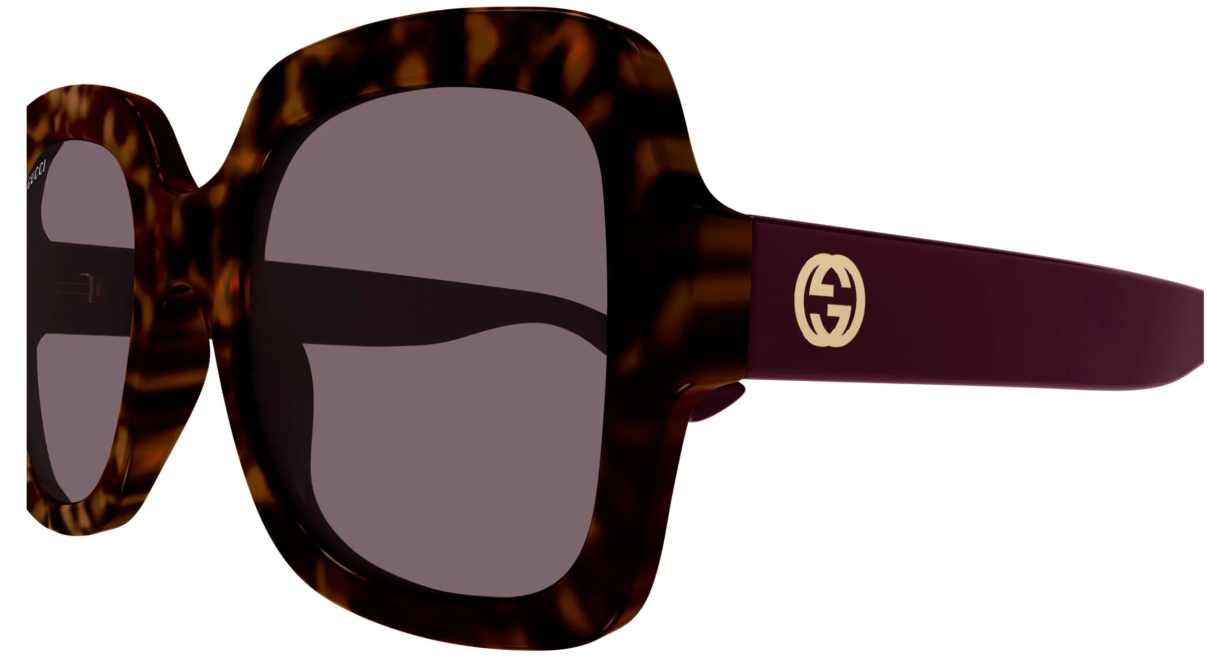 Gucci GG1337S 009 Occhiali da sole Iniettato Havana Viola Squadrata - immagine 3