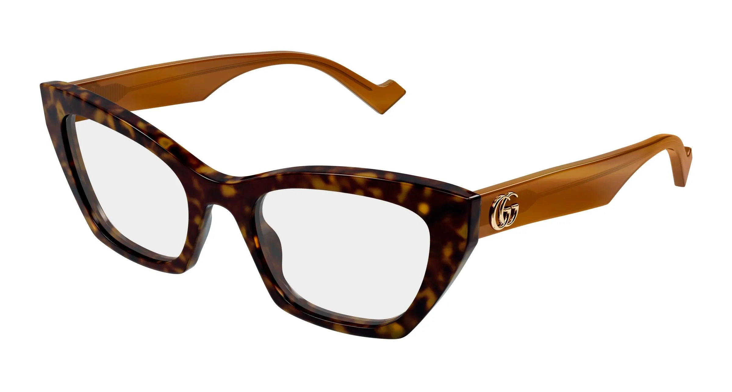 Gucci GG1334O 005 Montature da vista Acetato Havana Trasparente Cat Eye - immagine 1