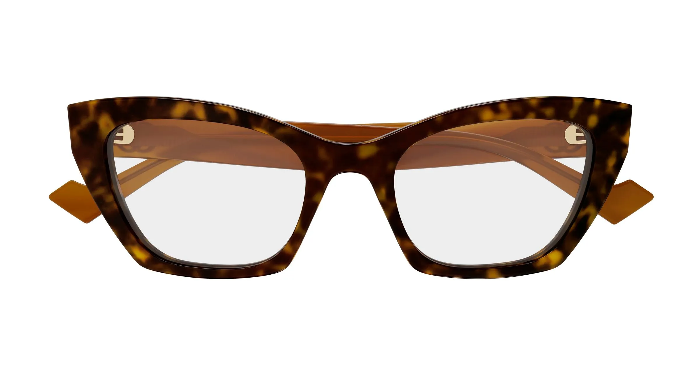Gucci GG1334O 005 Montature da vista Acetato Havana Trasparente Cat Eye - immagine 2