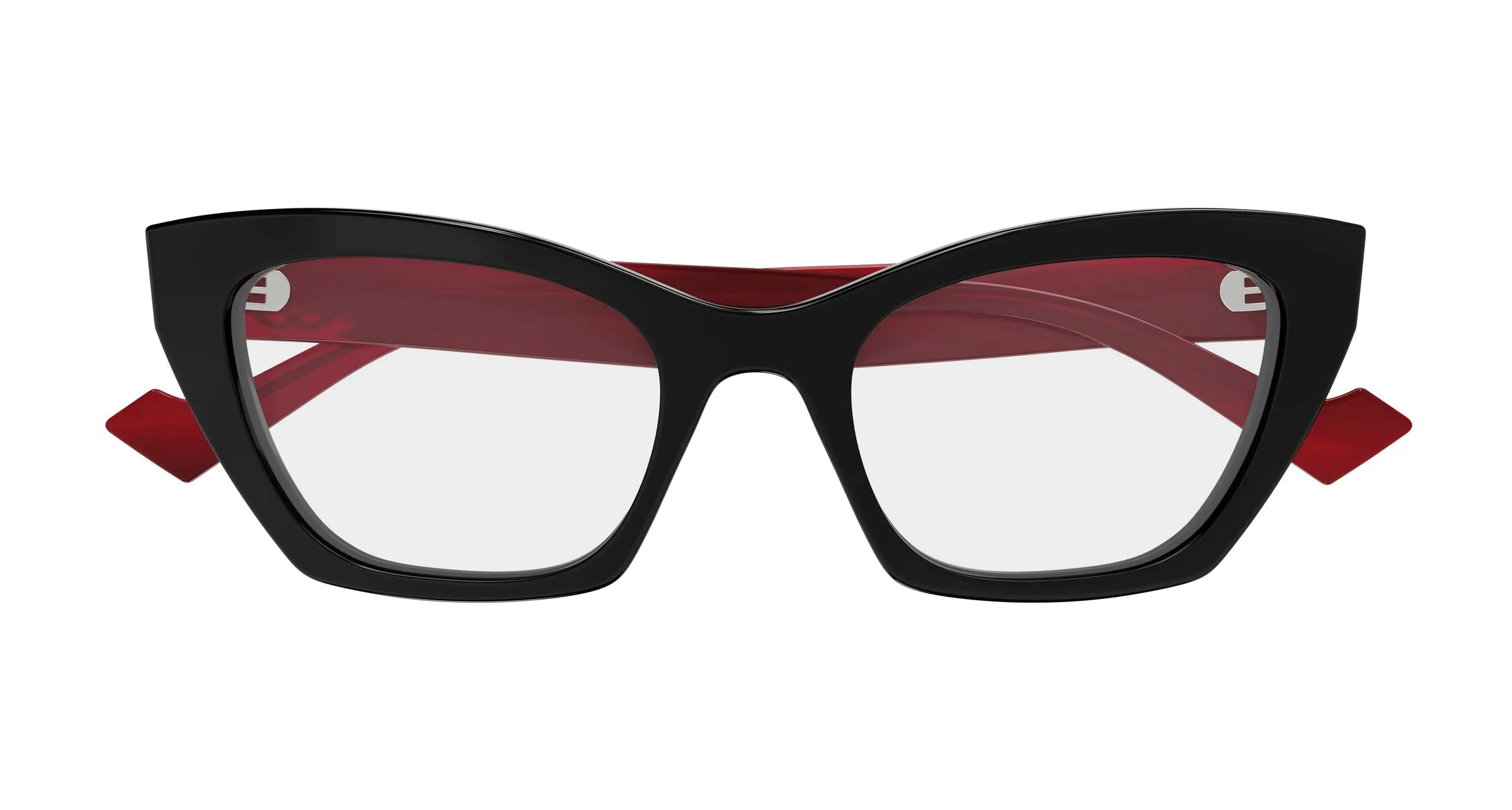 Gucci GG1334O 004 Montature da vista Acetato Nero Trasparente Cat Eye - immagine 2