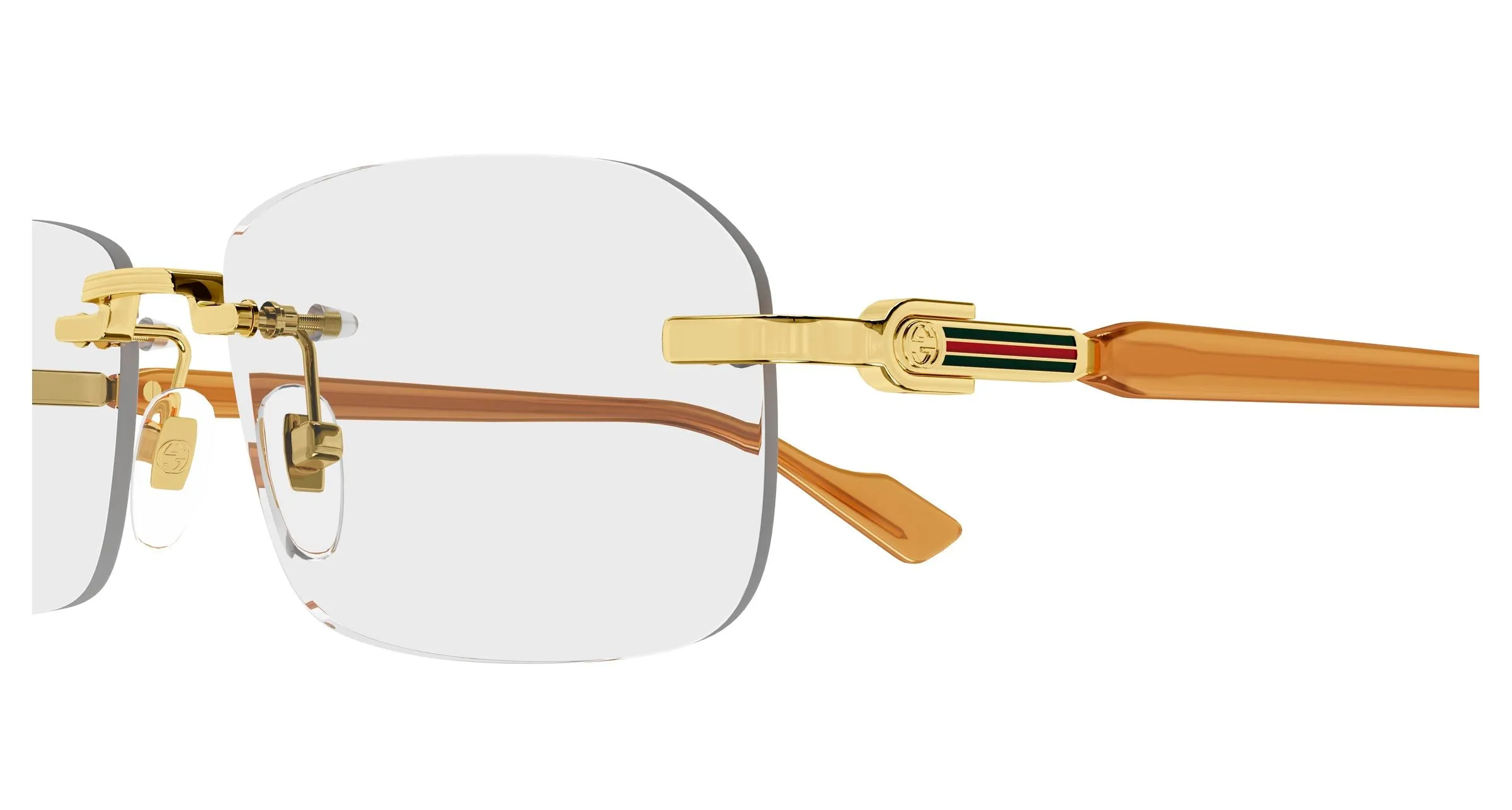 Gucci GG1221O 006 Montature da vista Metallo Oro Trasparente Squadrata - immagine 3