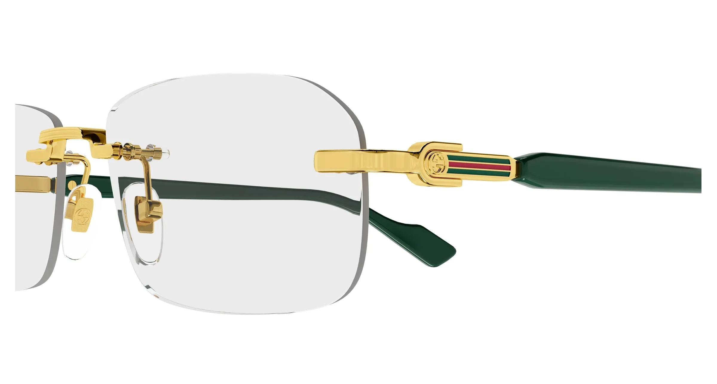 Gucci GG1221O 005 Montature da vista Metallo Oro Trasparente Squadrata - immagine 3