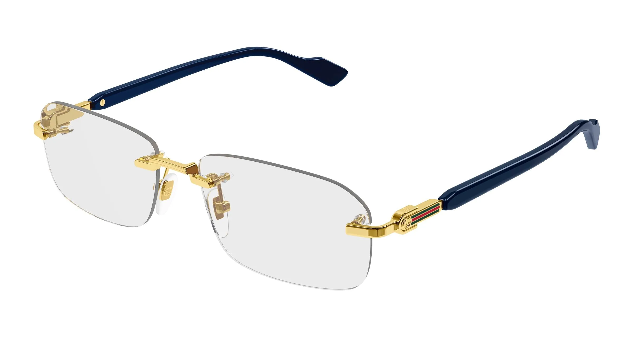 Gucci GG1221O 004 Montature da vista Metallo Oro Trasparente Squadrata - immagine 1