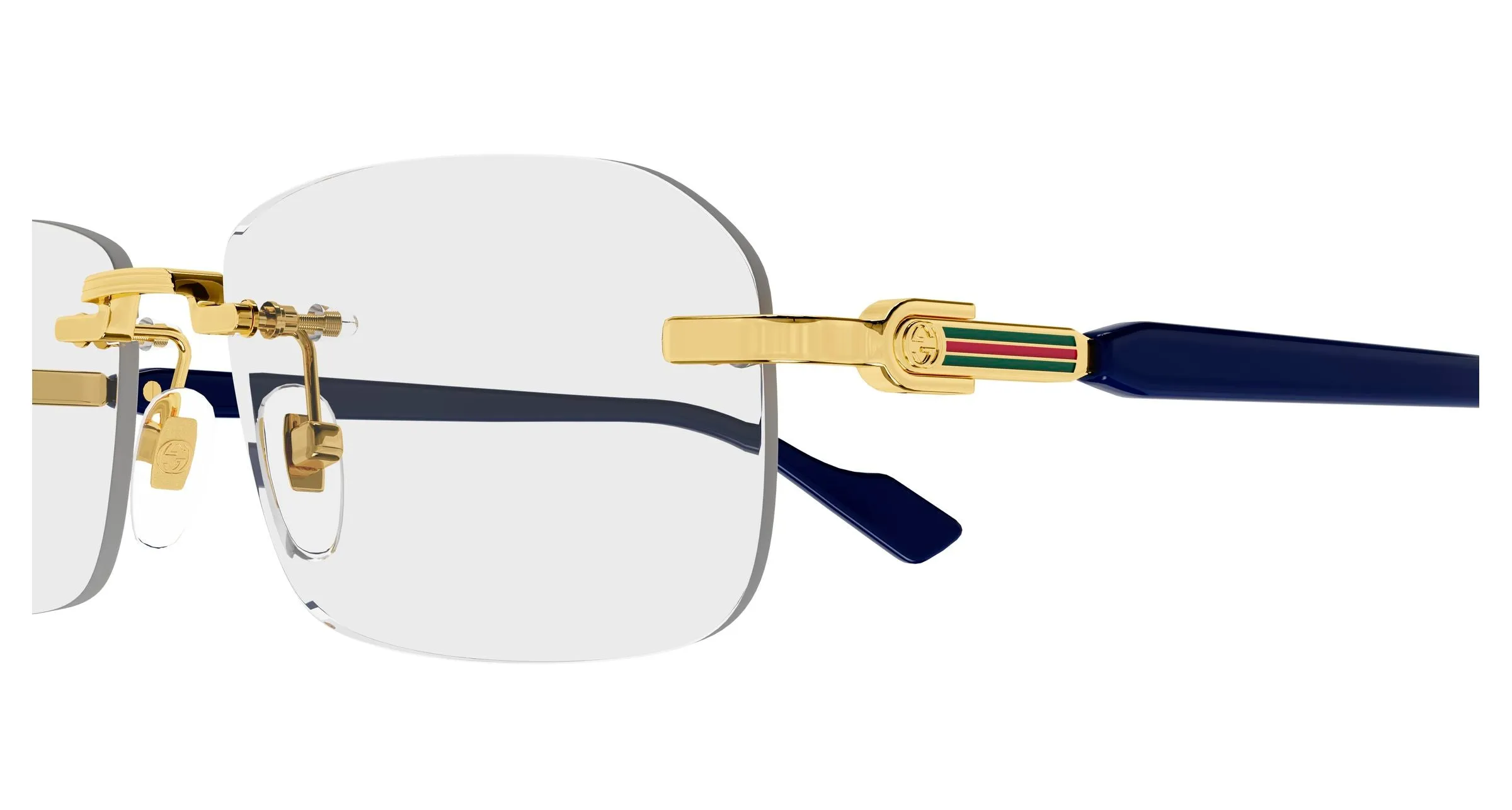 Gucci GG1221O 004 Montature da vista Metallo Oro Trasparente Squadrata - immagine 3