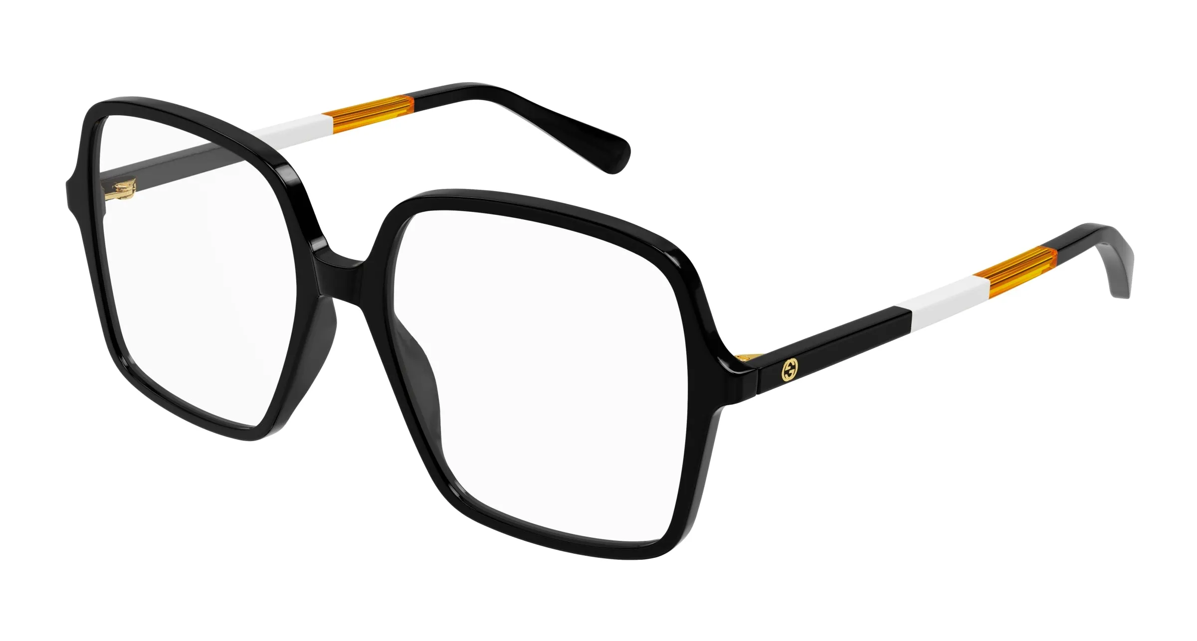 Gucci GG1003O 010 Montature da vista Acetato Nero Trasparente Squadrata - immagine 1