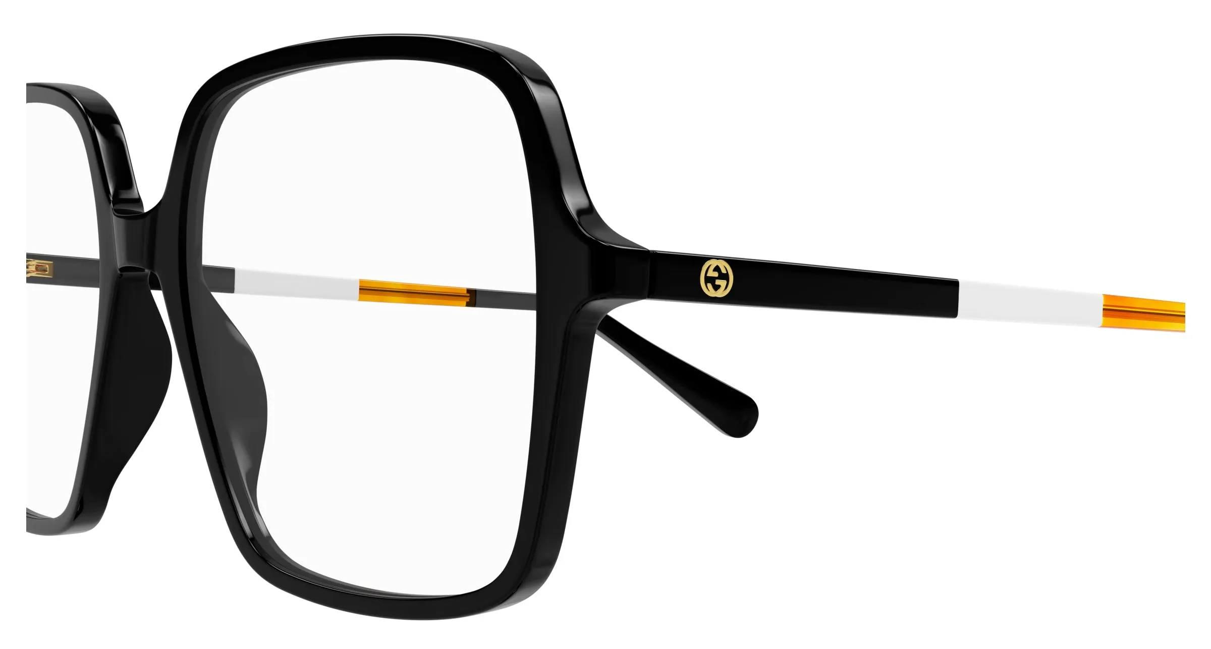 Gucci GG1003O 010 Montature da vista Acetato Nero Trasparente Squadrata - immagine 3