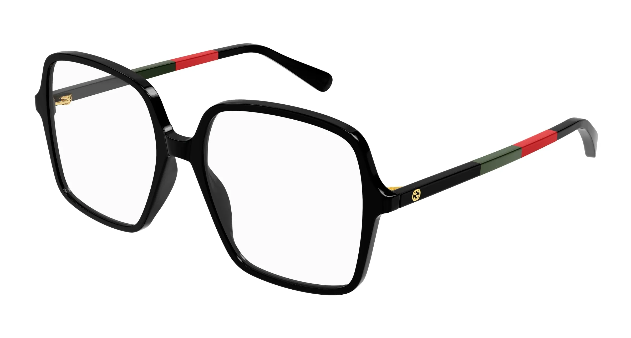 Gucci GG1003O 008 Montature da vista Acetato Nero Trasparente Squadrata - immagine 1