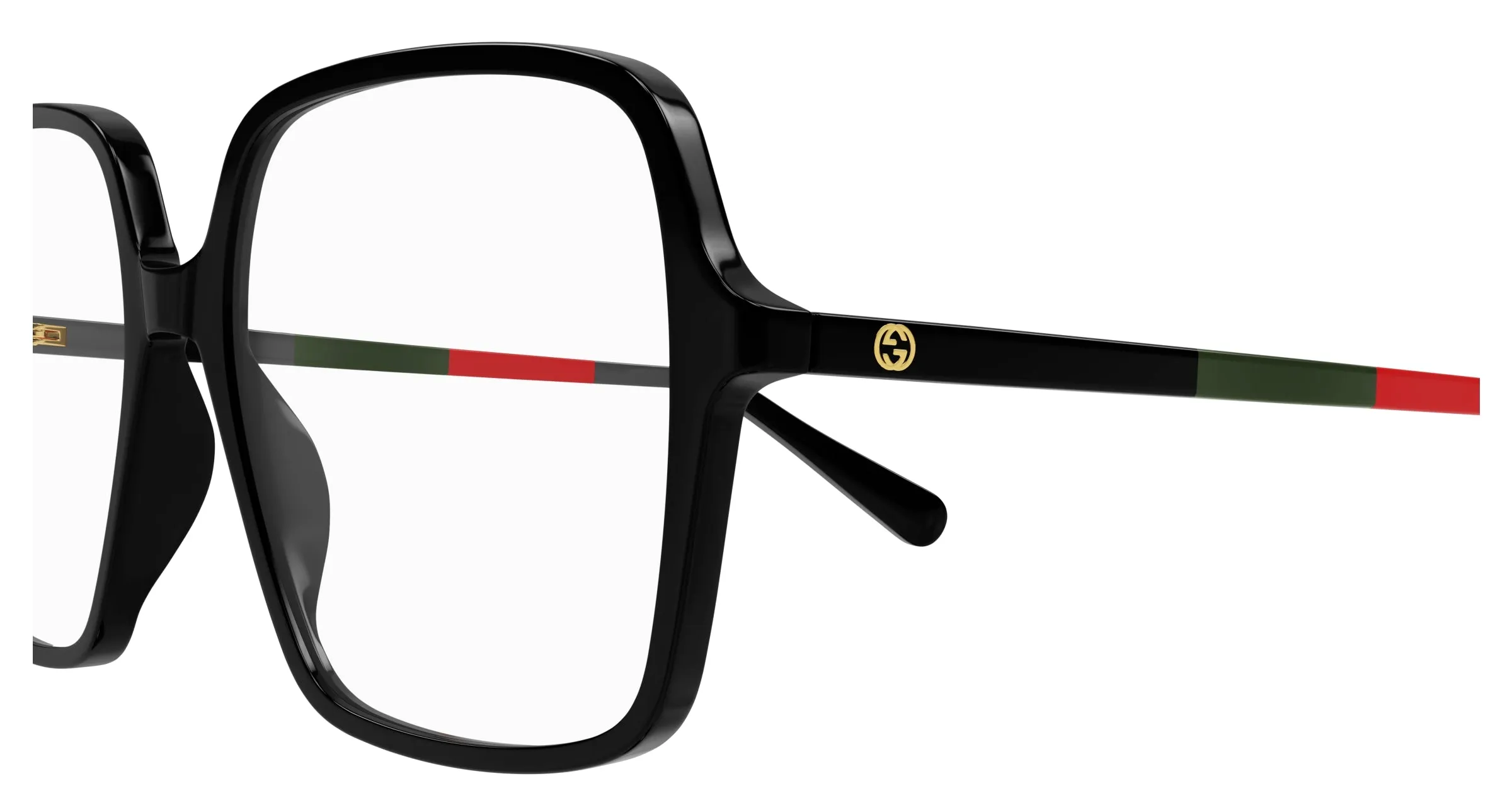 Gucci GG1003O 008 Montature da vista Acetato Nero Trasparente Squadrata - immagine 3