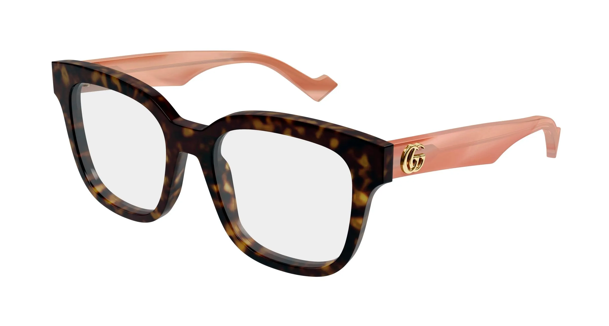 Gucci GG0958O 014 Montature da vista Acetato Havana Trasparente Squadrata - immagine 1