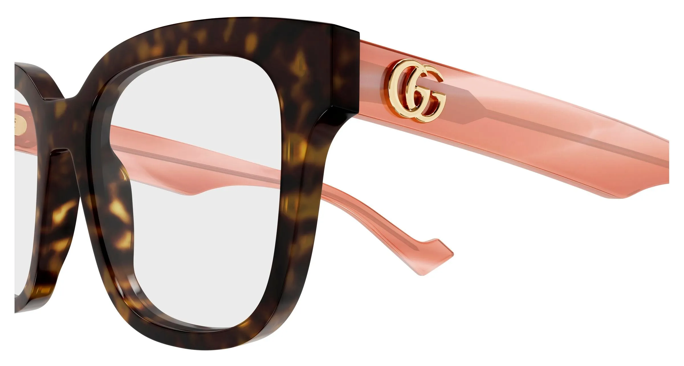 Gucci GG0958O 014 Montature da vista Acetato Havana Trasparente Squadrata - immagine 3