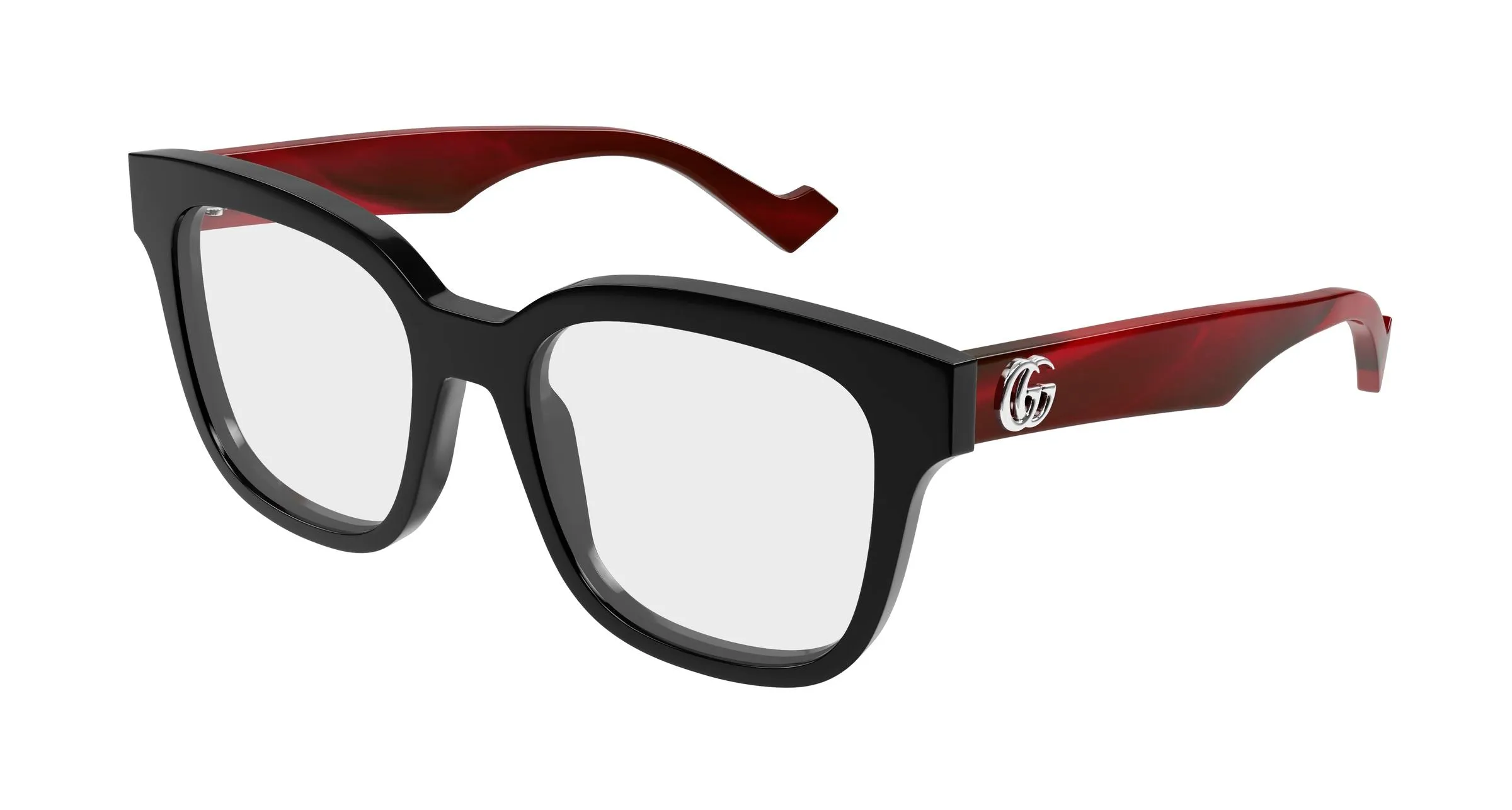 Gucci GG0958O 013 Montature da vista Acetato Nero Trasparente Squadrata - immagine 1