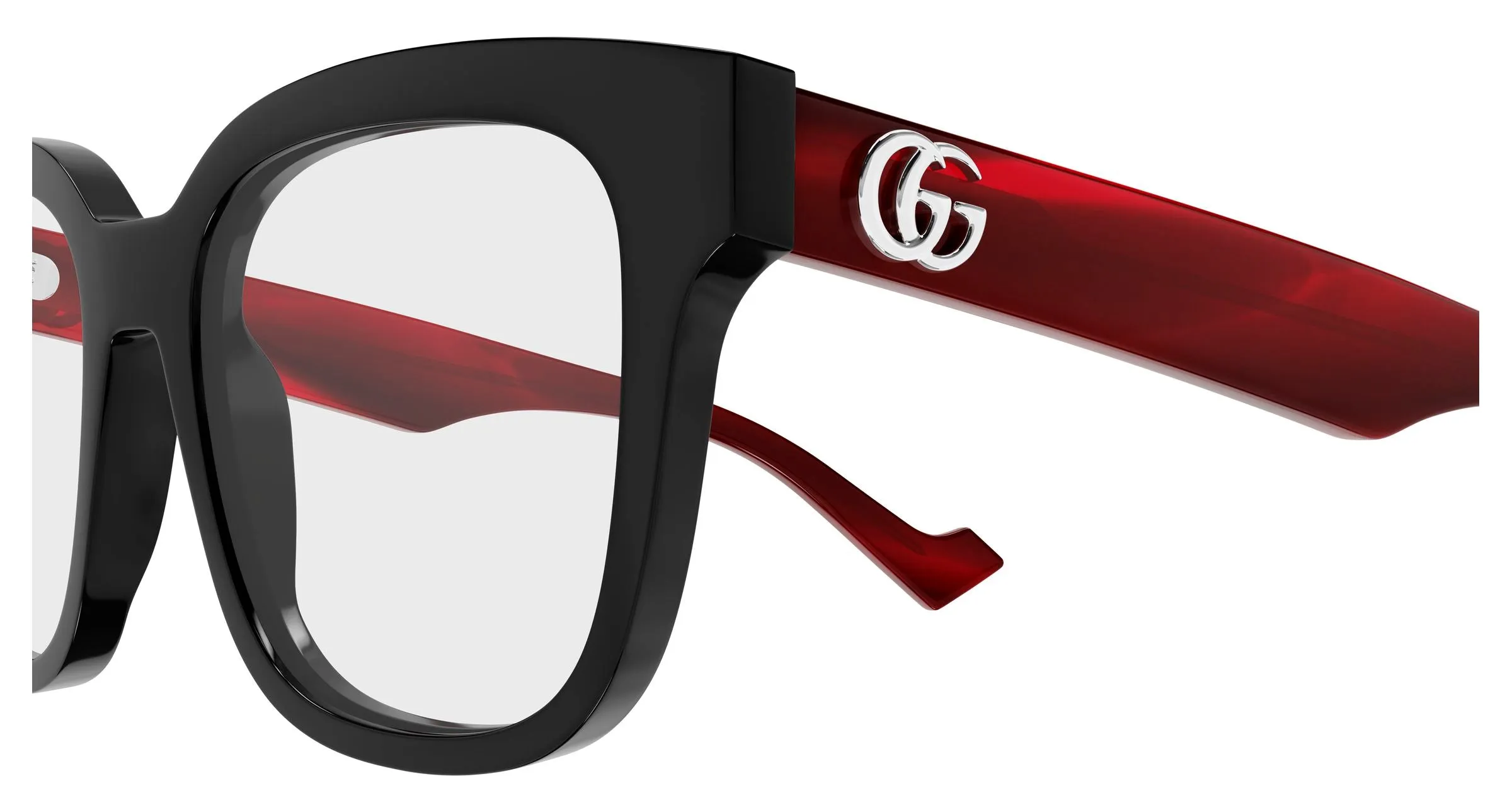 Gucci GG0958O 013 Montature da vista Acetato Nero Trasparente Squadrata - immagine 3
