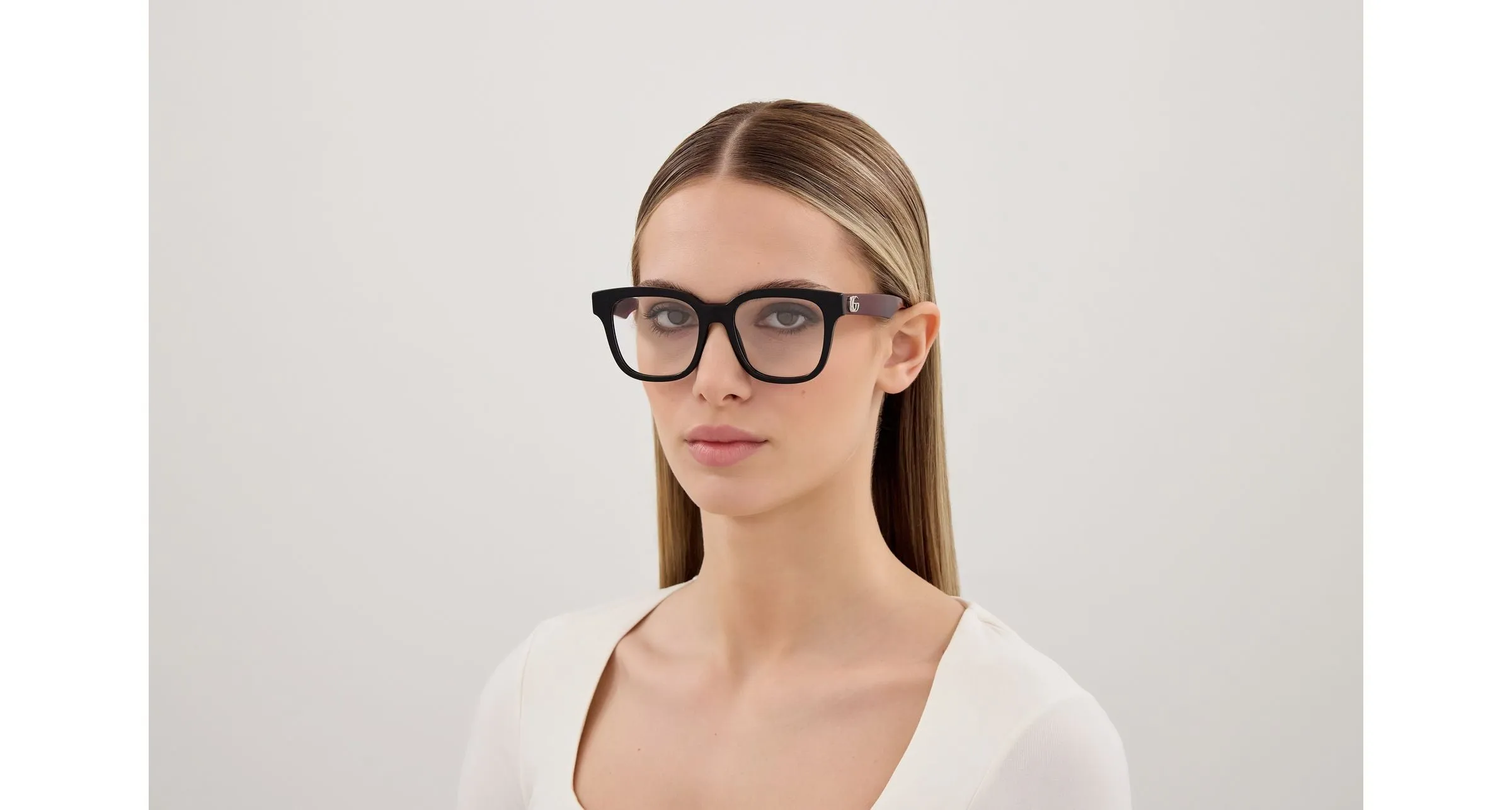 Gucci GG0958O 013 Montature da vista Acetato Nero Trasparente Squadrata - immagine 4