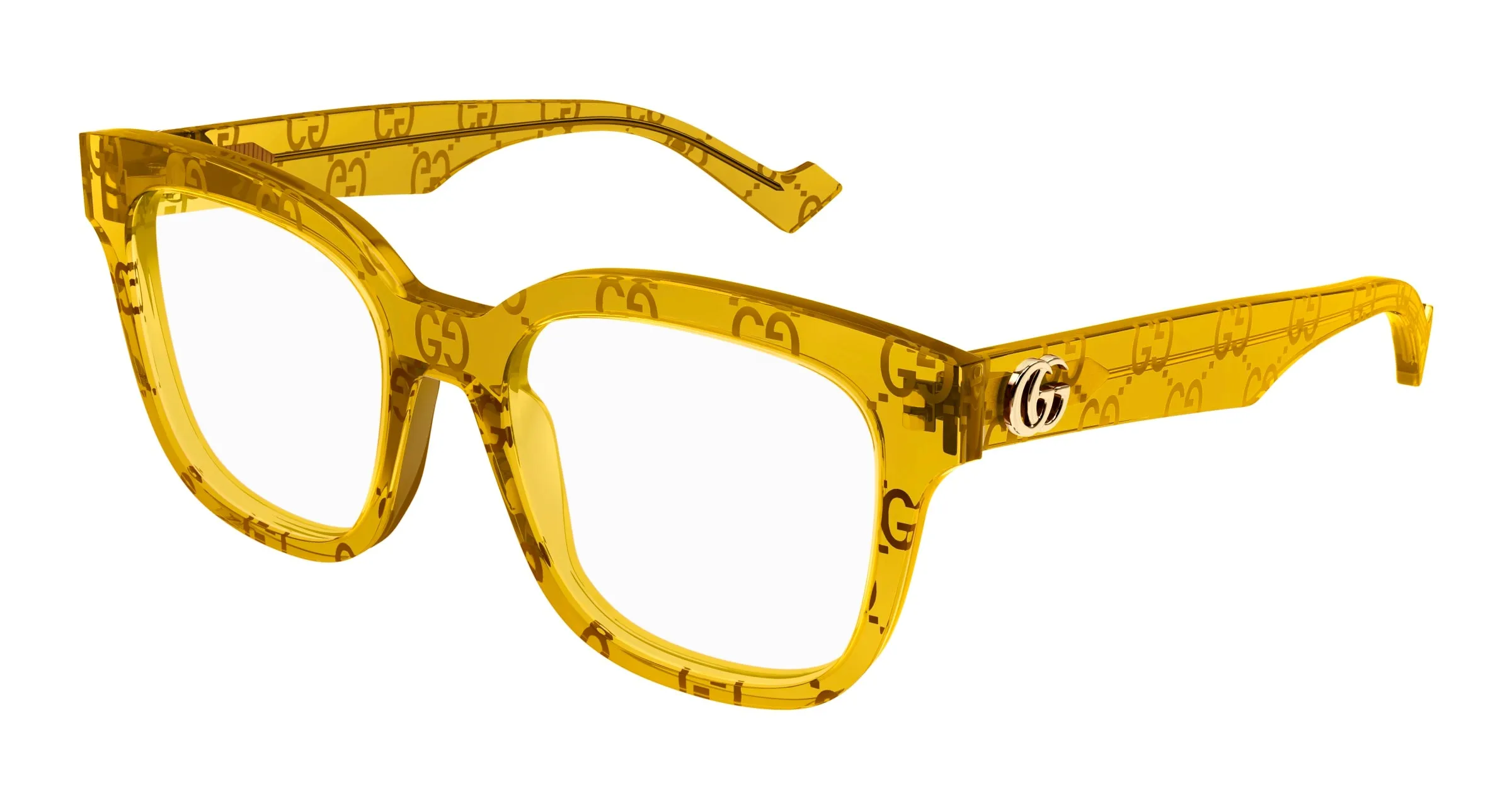Gucci GG0958O 012 Montature da vista Acetato Giallo Trasparente Squadrata - immagine 1