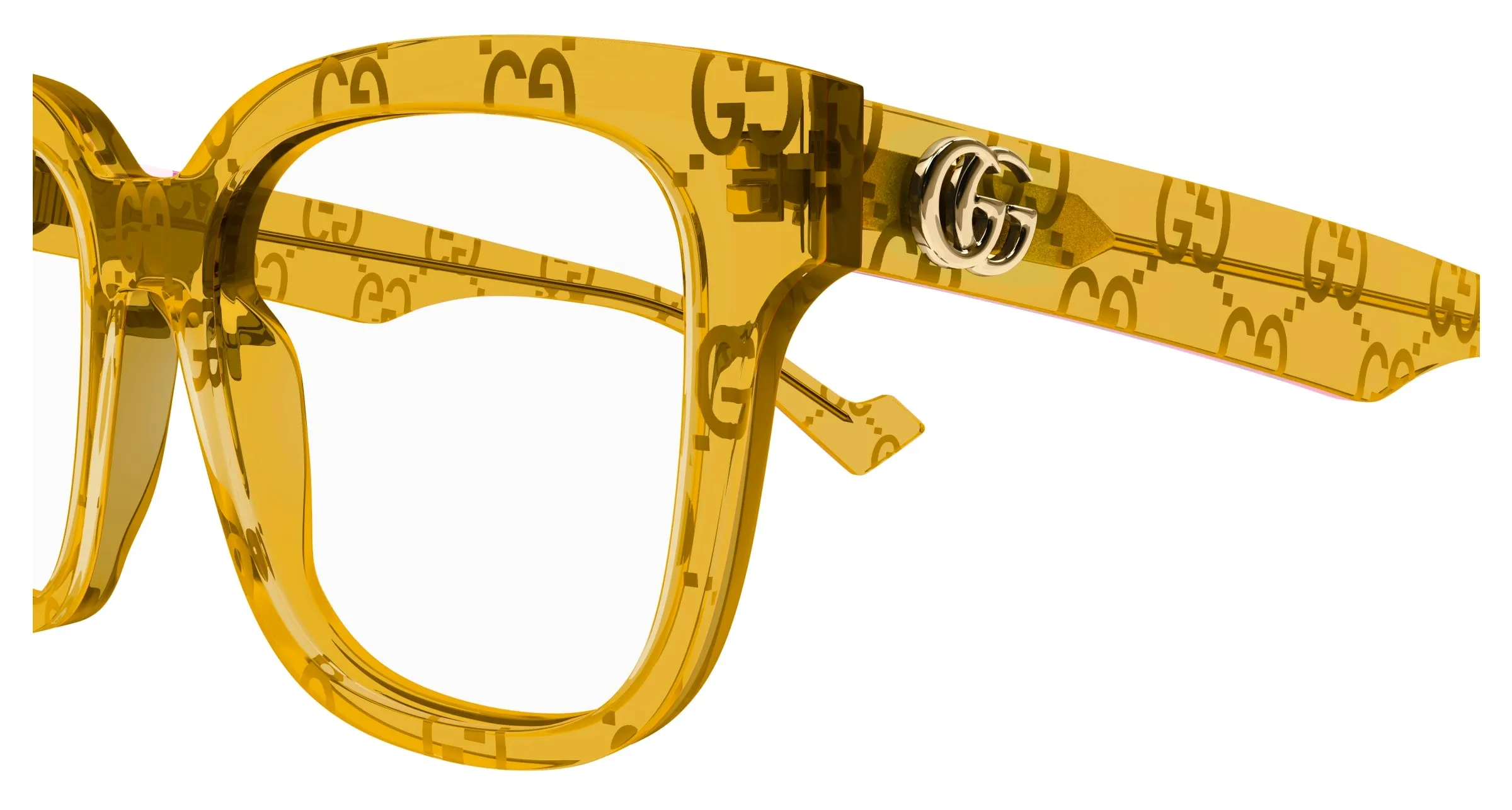 Gucci GG0958O 012 Montature da vista Acetato Giallo Trasparente Squadrata - immagine 3