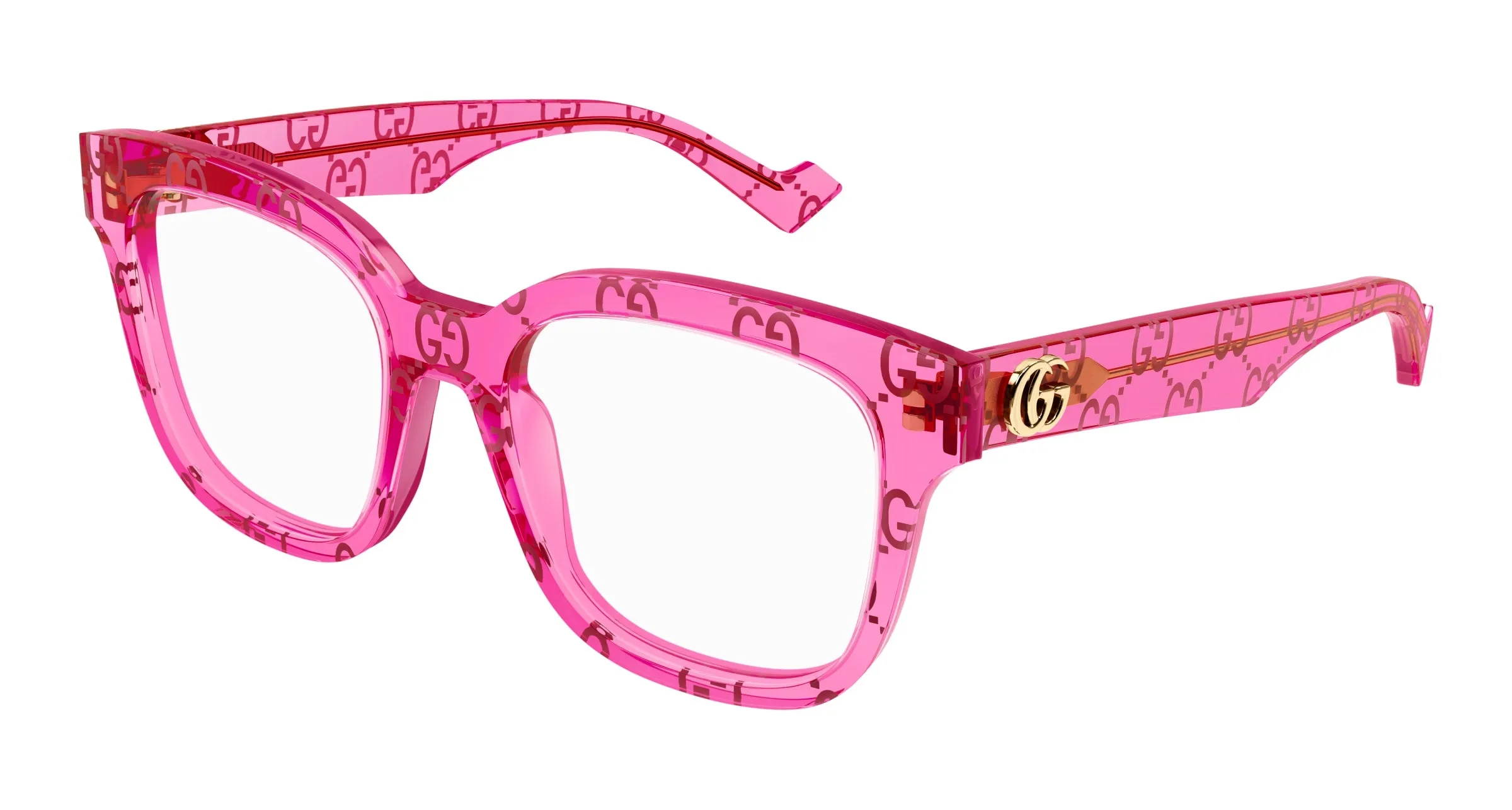 Gucci GG0958O 011 Montature da vista Acetato Rosa Trasparente Squadrata - immagine 1