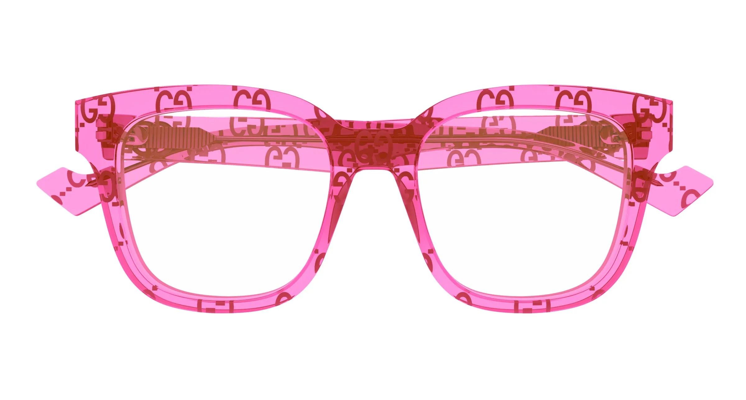 Gucci GG0958O 011 Montature da vista Acetato Rosa Trasparente Squadrata - immagine 2