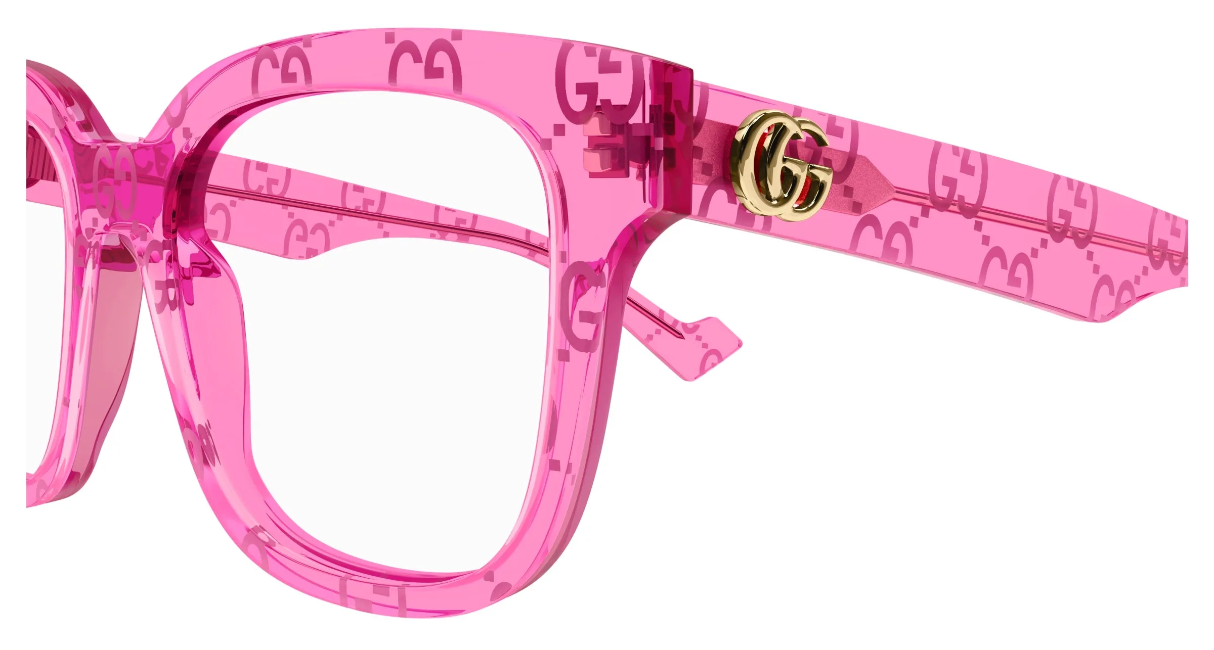 Gucci GG0958O 011 Montature da vista Acetato Rosa Trasparente Squadrata - immagine 3