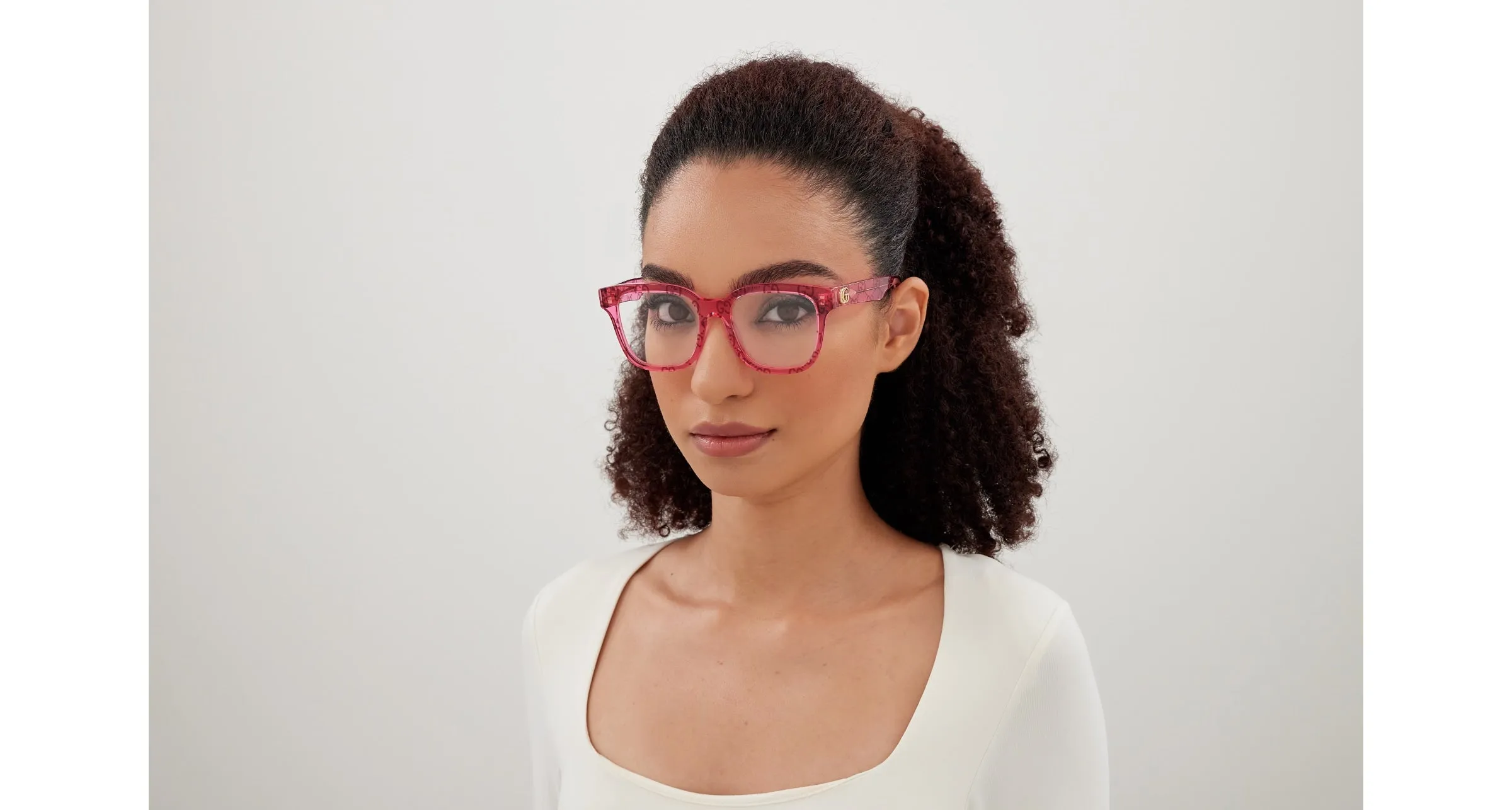 Gucci GG0958O 011 Montature da vista Acetato Rosa Trasparente Squadrata - immagine 4