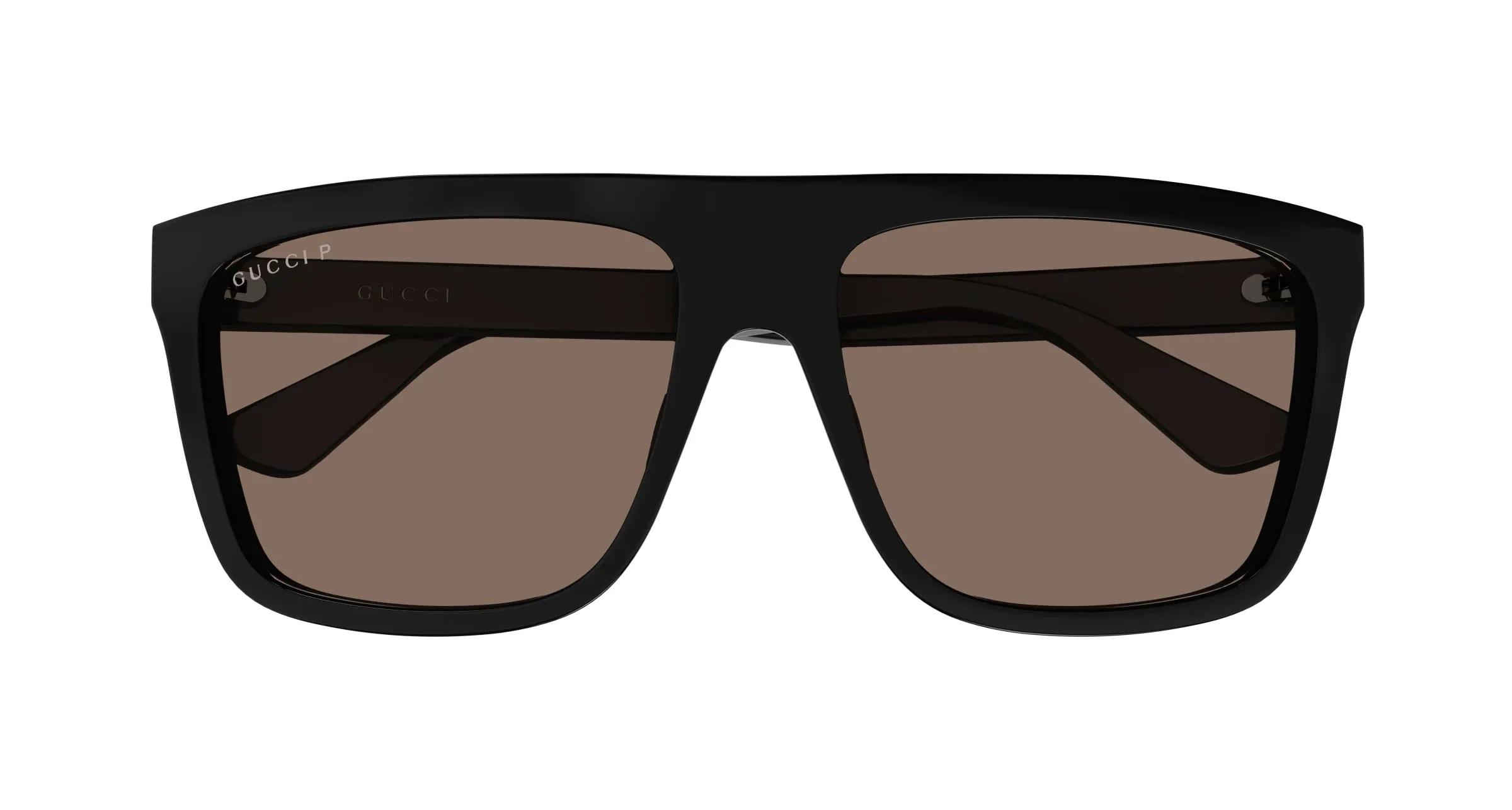 Gucci GG0748S 005 Occhiali da sole Iniettato Nero Marrone Squadrata - immagine 2