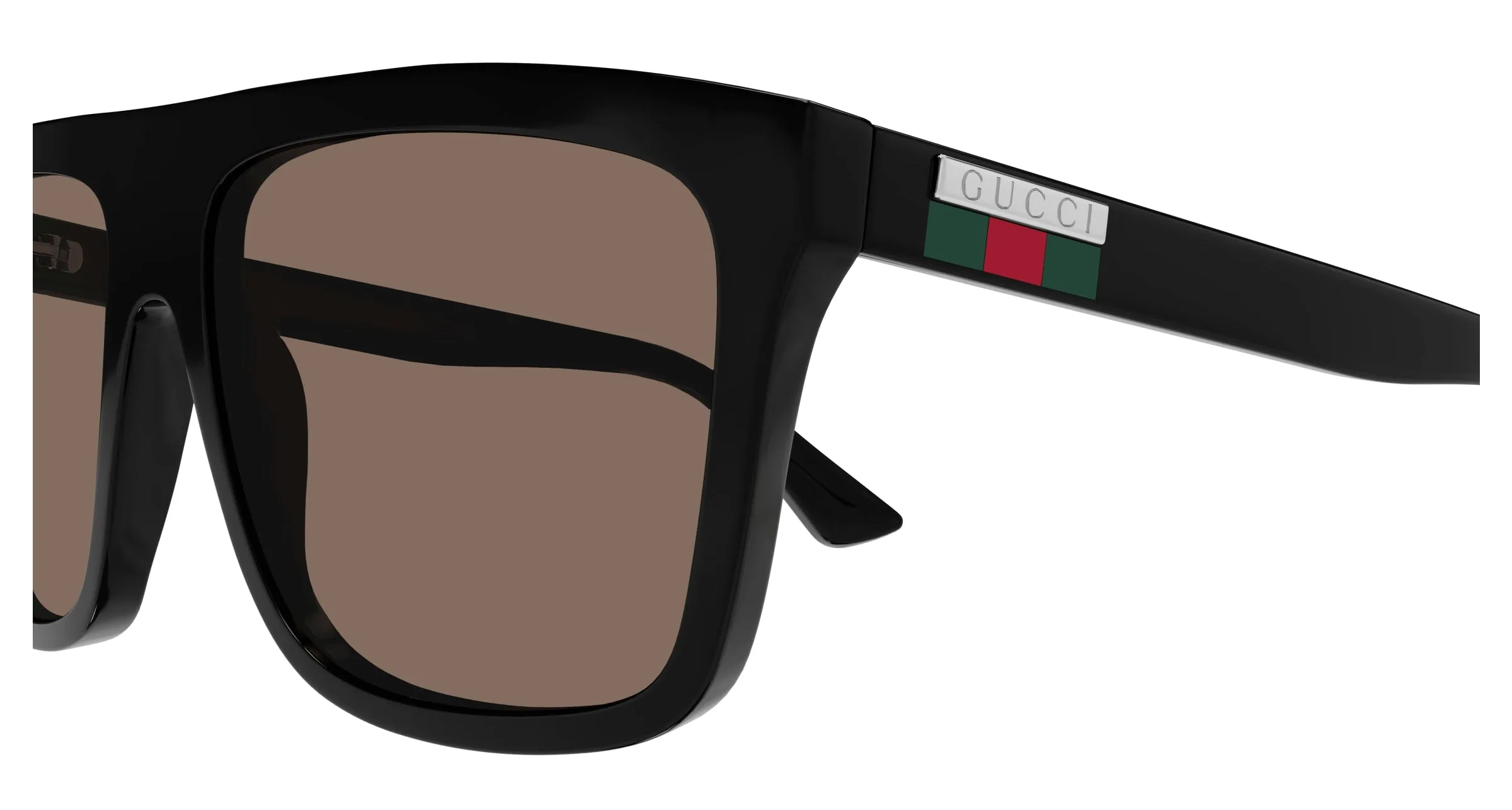 Gucci GG0748S 005 Occhiali da sole Iniettato Nero Marrone Squadrata - immagine 3