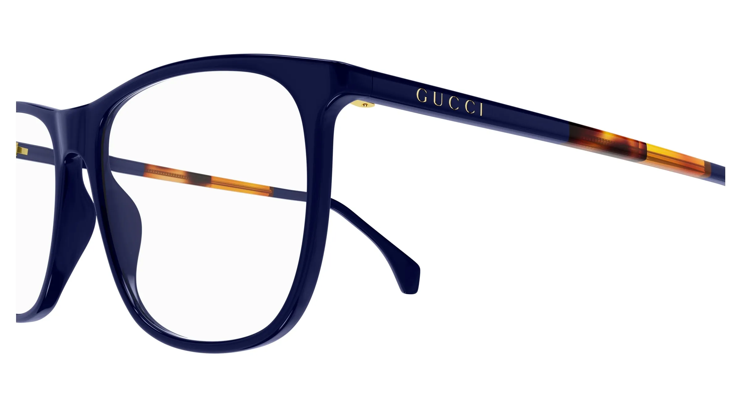 Gucci GG0554O 011 Montature da vista Acetato Blu Trasparente Squadrata - immagine 3