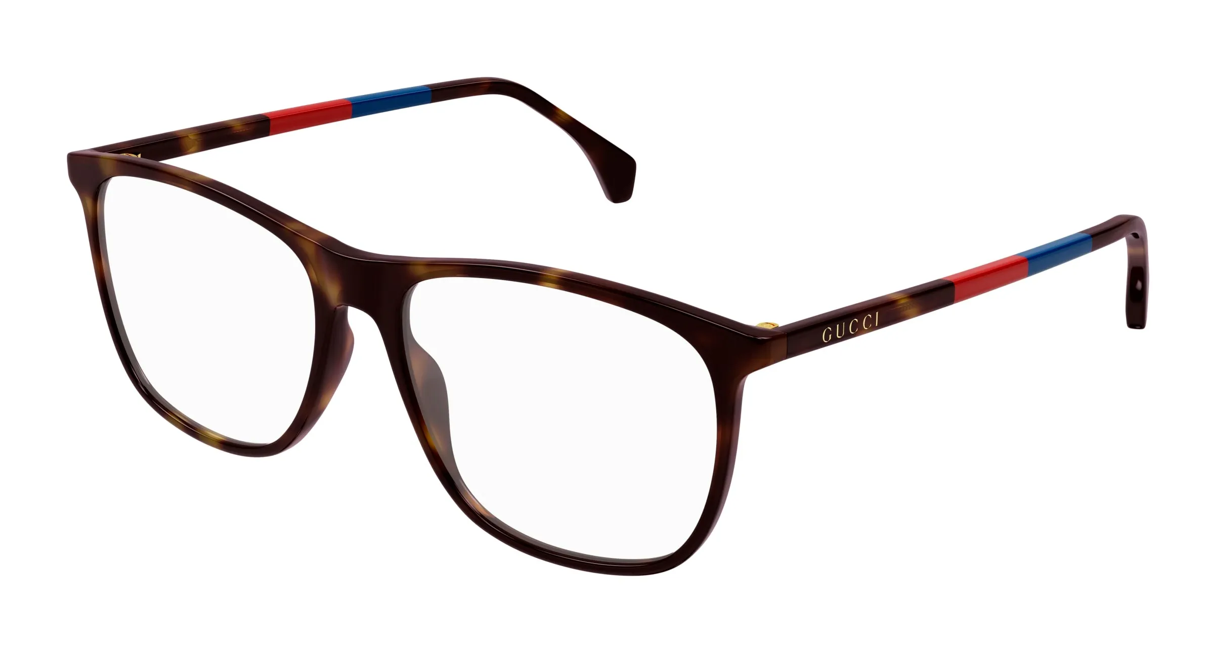 Gucci GG0554O 010 Montature da vista Acetato Havana Trasparente Squadrata - immagine 1