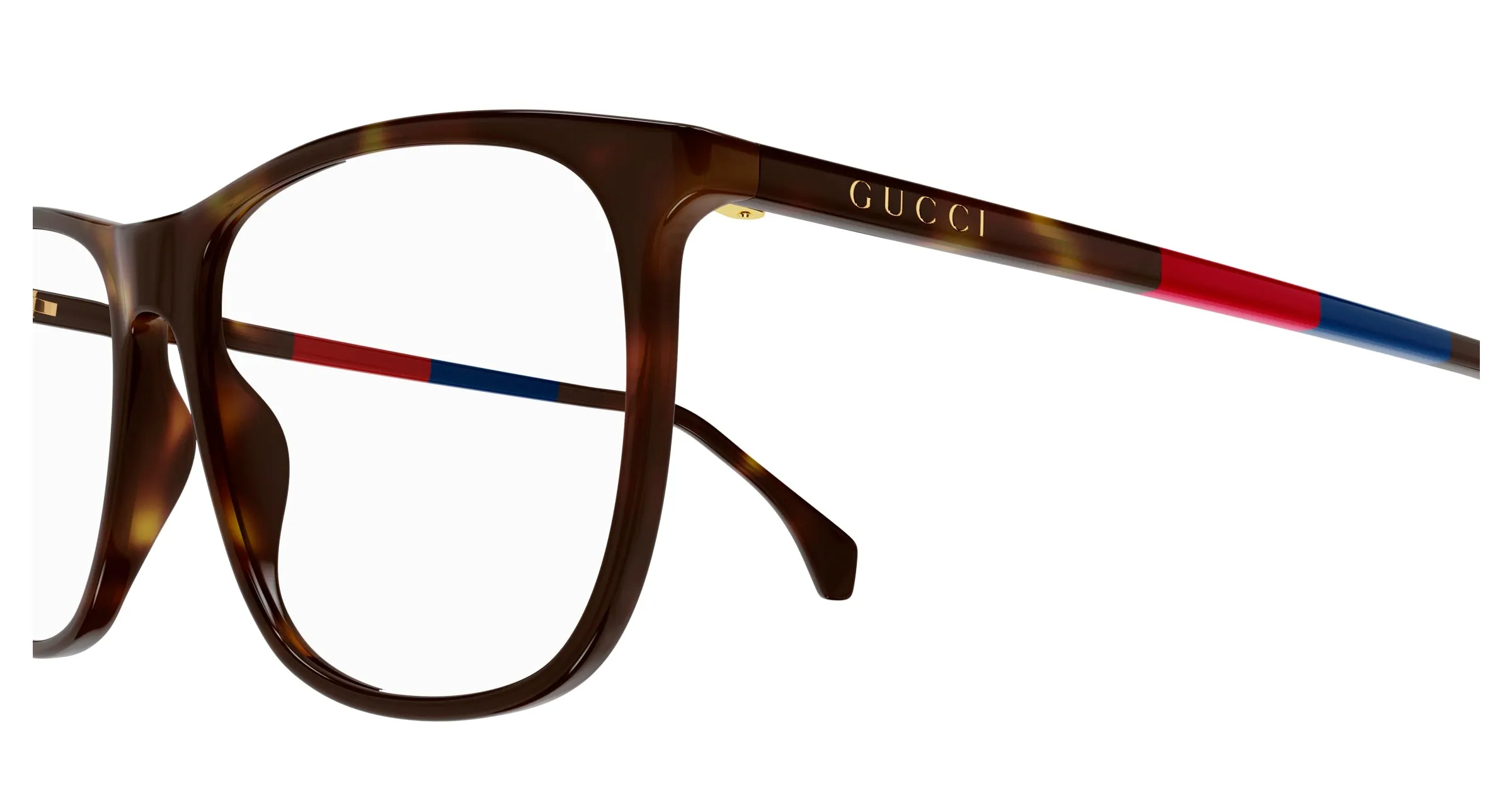 Gucci GG0554O 010 Montature da vista Acetato Havana Trasparente Squadrata - immagine 3