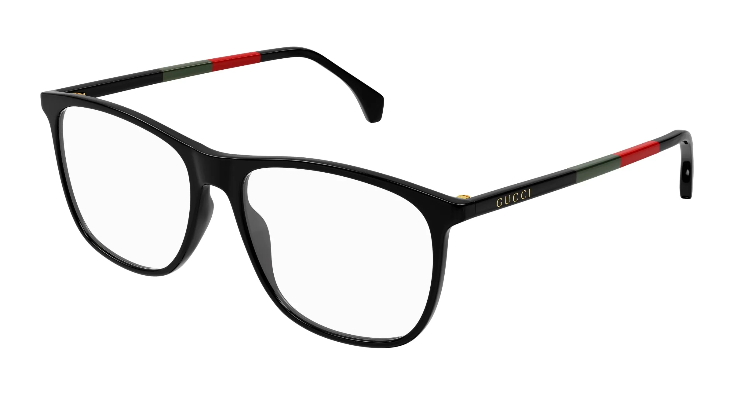 Gucci GG0554O 009 Montature da vista Acetato Nero Trasparente Squadrata - immagine 1