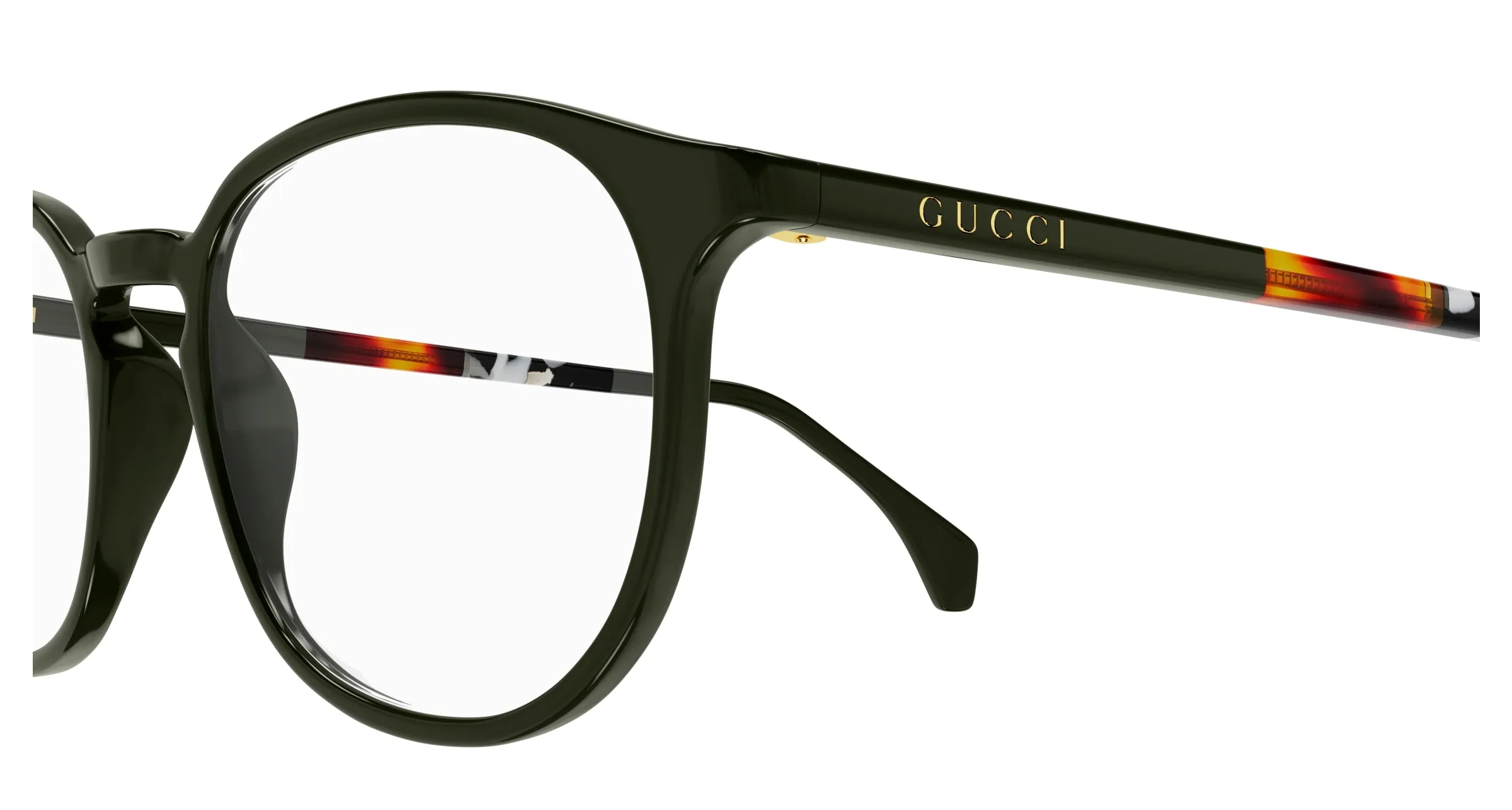Gucci GG0551O 023 Montature da vista Acetato Verde Trasparente Rotonda - immagine 3