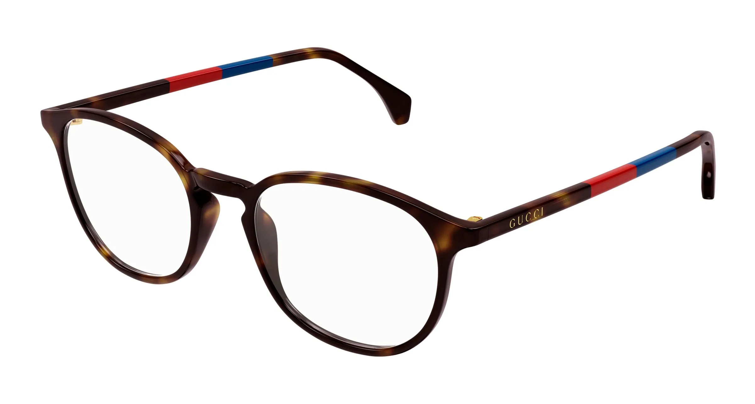 Gucci GG0551O 022 Montature da vista Acetato Havana Trasparente Rotonda - immagine 1
