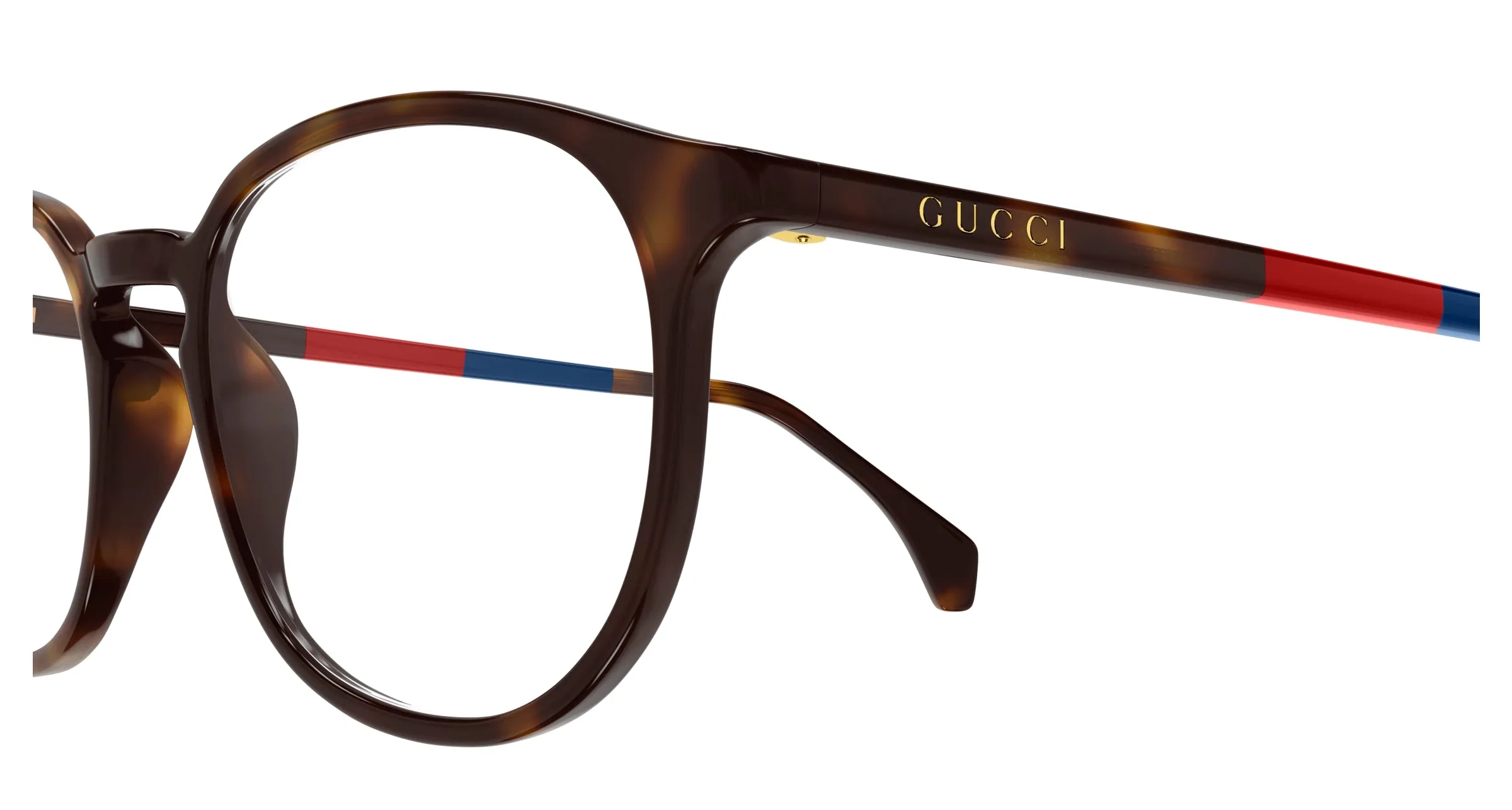 Gucci GG0551O 022 Montature da vista Acetato Havana Trasparente Rotonda - immagine 3
