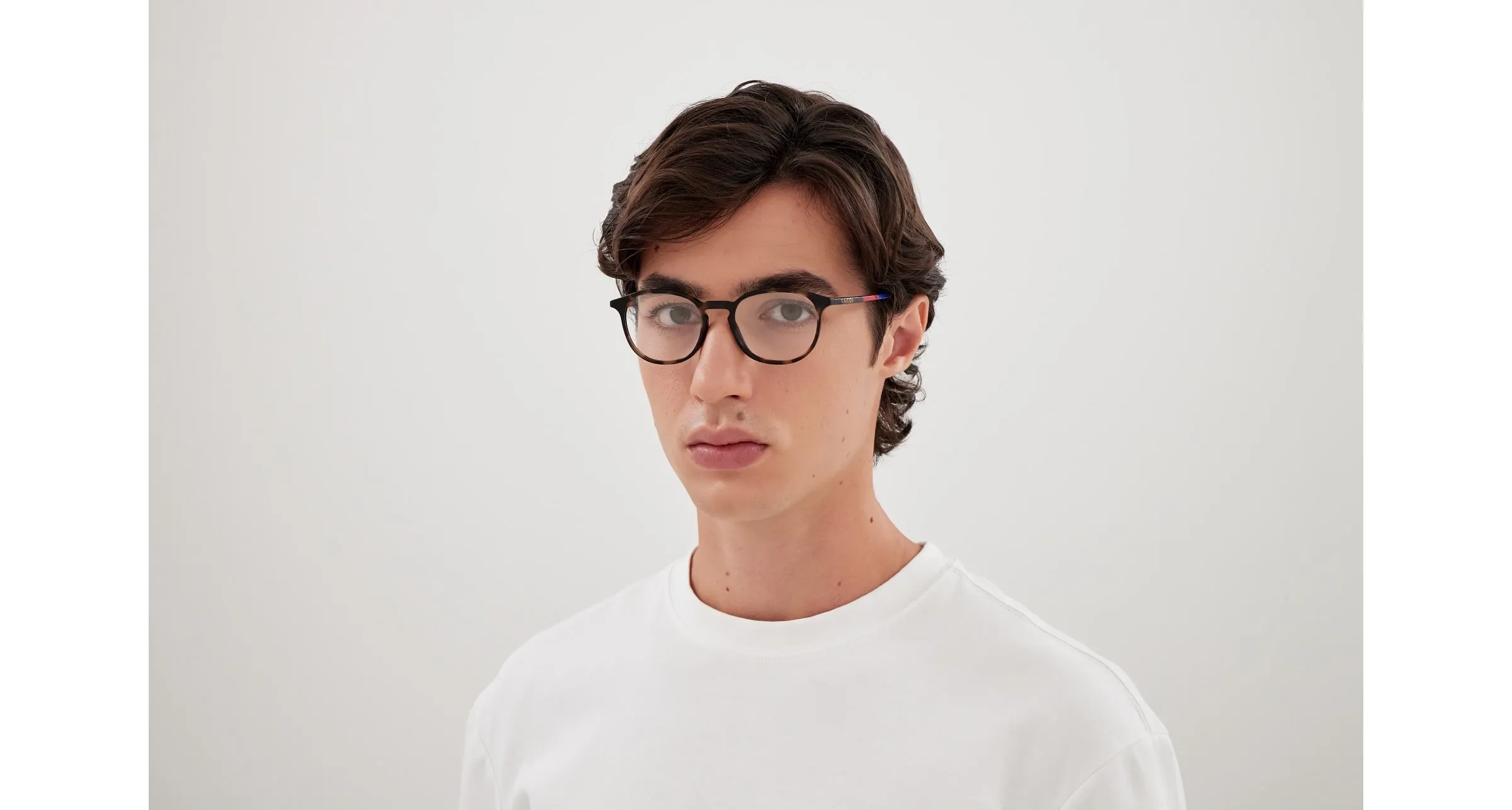 Gucci GG0551O 022 Montature da vista Acetato Havana Trasparente Rotonda - immagine 4