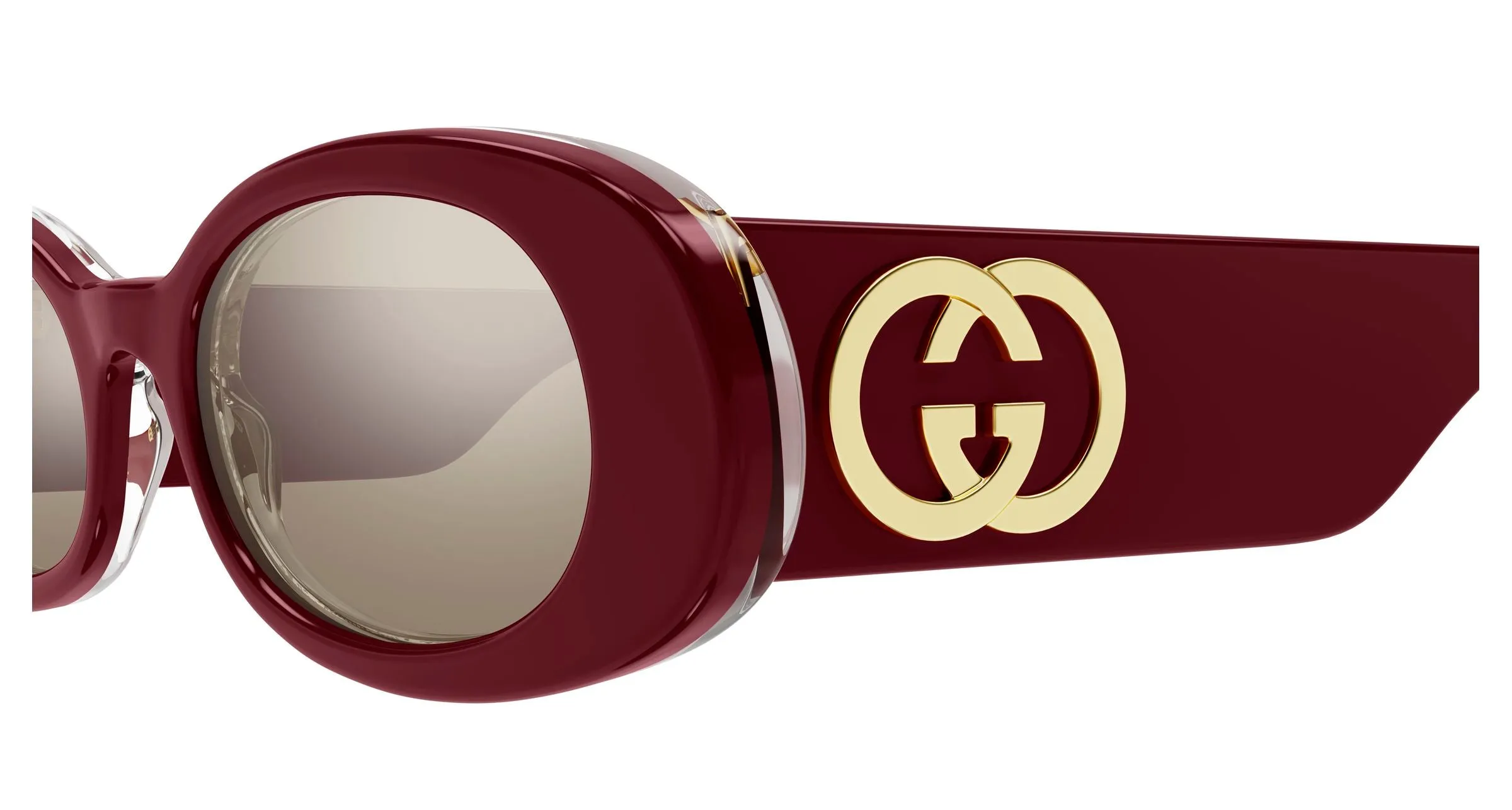Gucci GG0517S 009 Occhiali da sole Acetato Bordeaux Marrone Rotonda - immagine 3