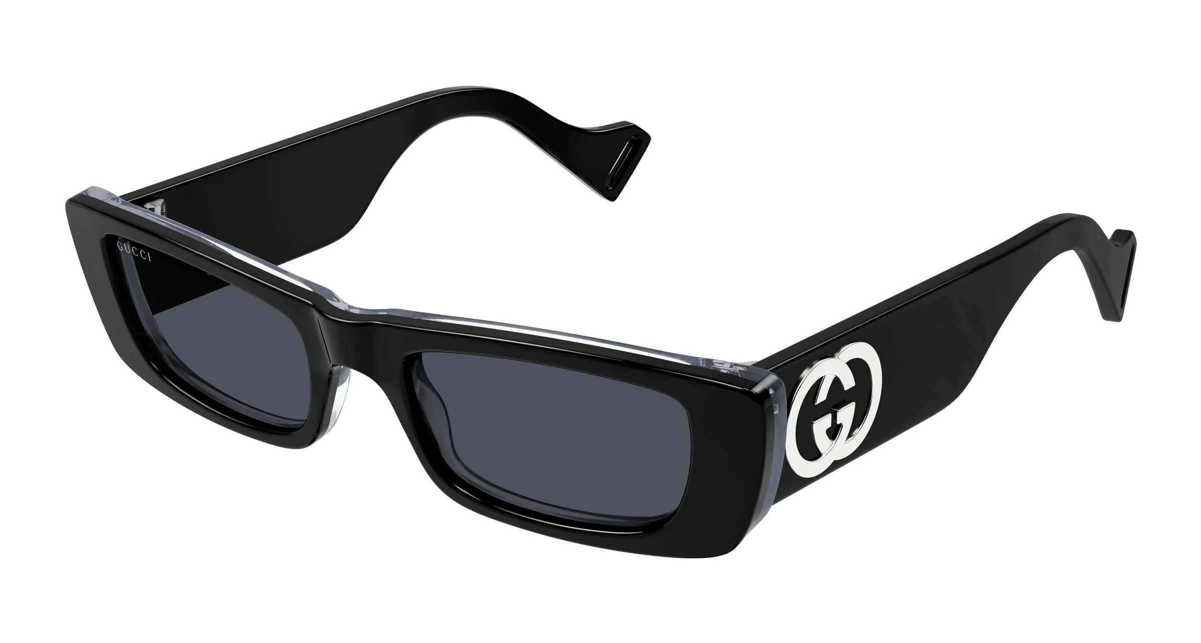 Gucci GG0516S 018 Occhiali da sole Acetato Nero Grigio Squadrata - immagine 1