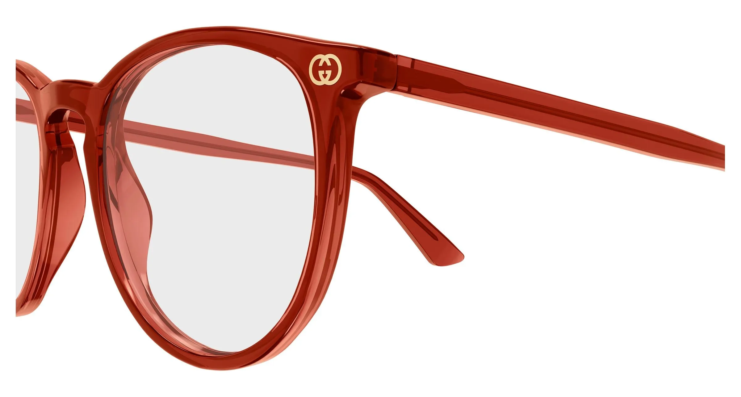 Gucci GG0027O 013 Montature da vista Acetato Bordeaux Trasparente Rotonda - immagine 3