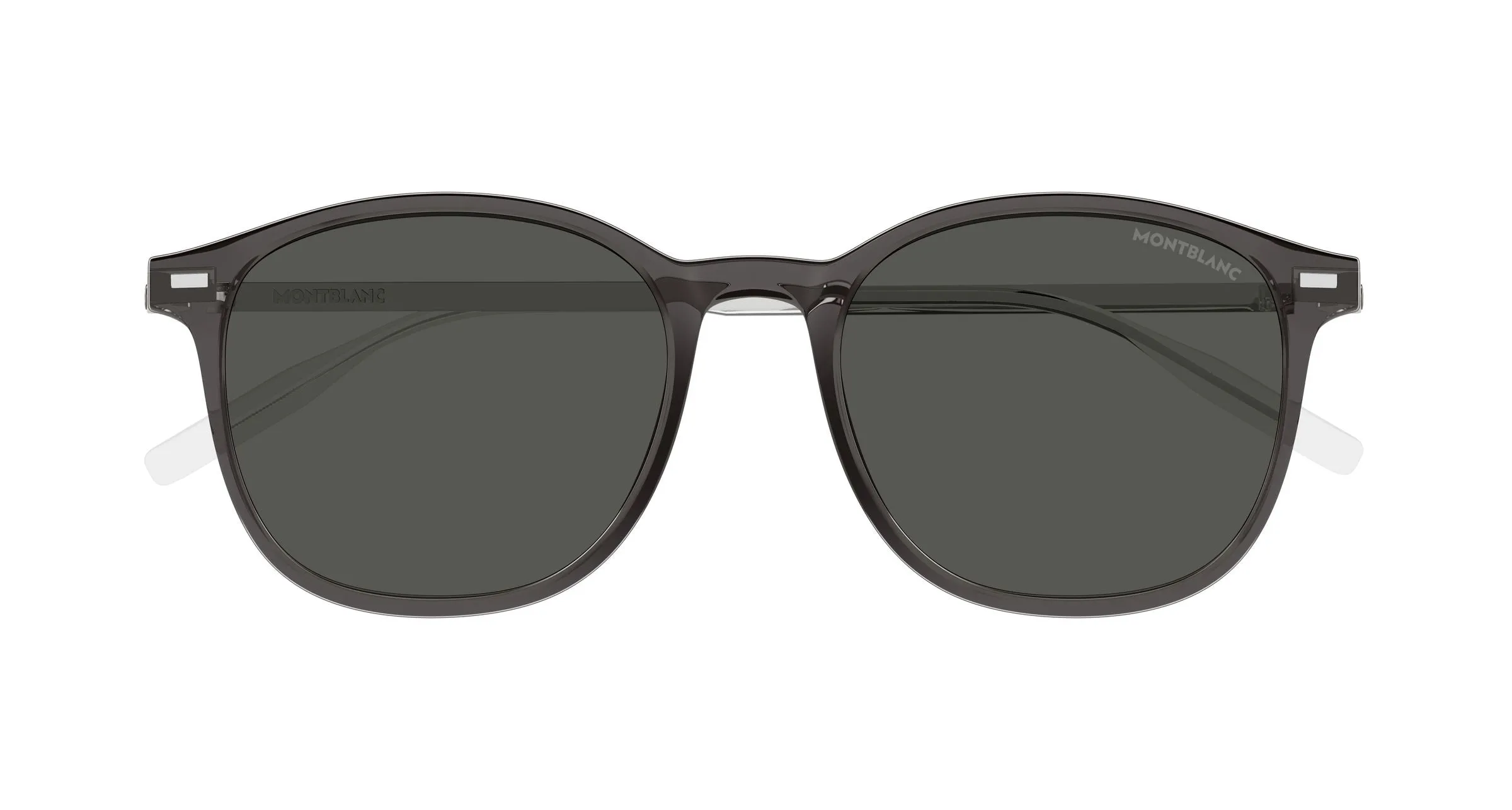 Montblanc MB0454SA 004 Occhiali da sole Iniettato Grigio Grigio Rotonda - immagine 2