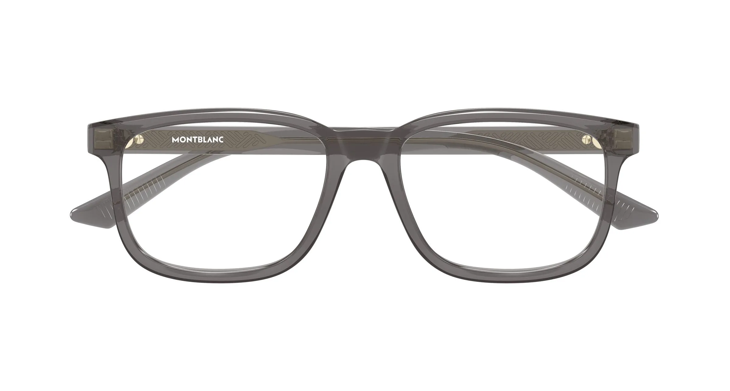 Montblanc MB0452O 004 Montature da vista Acetato Grigio Trasparente Squadrata - immagine 2