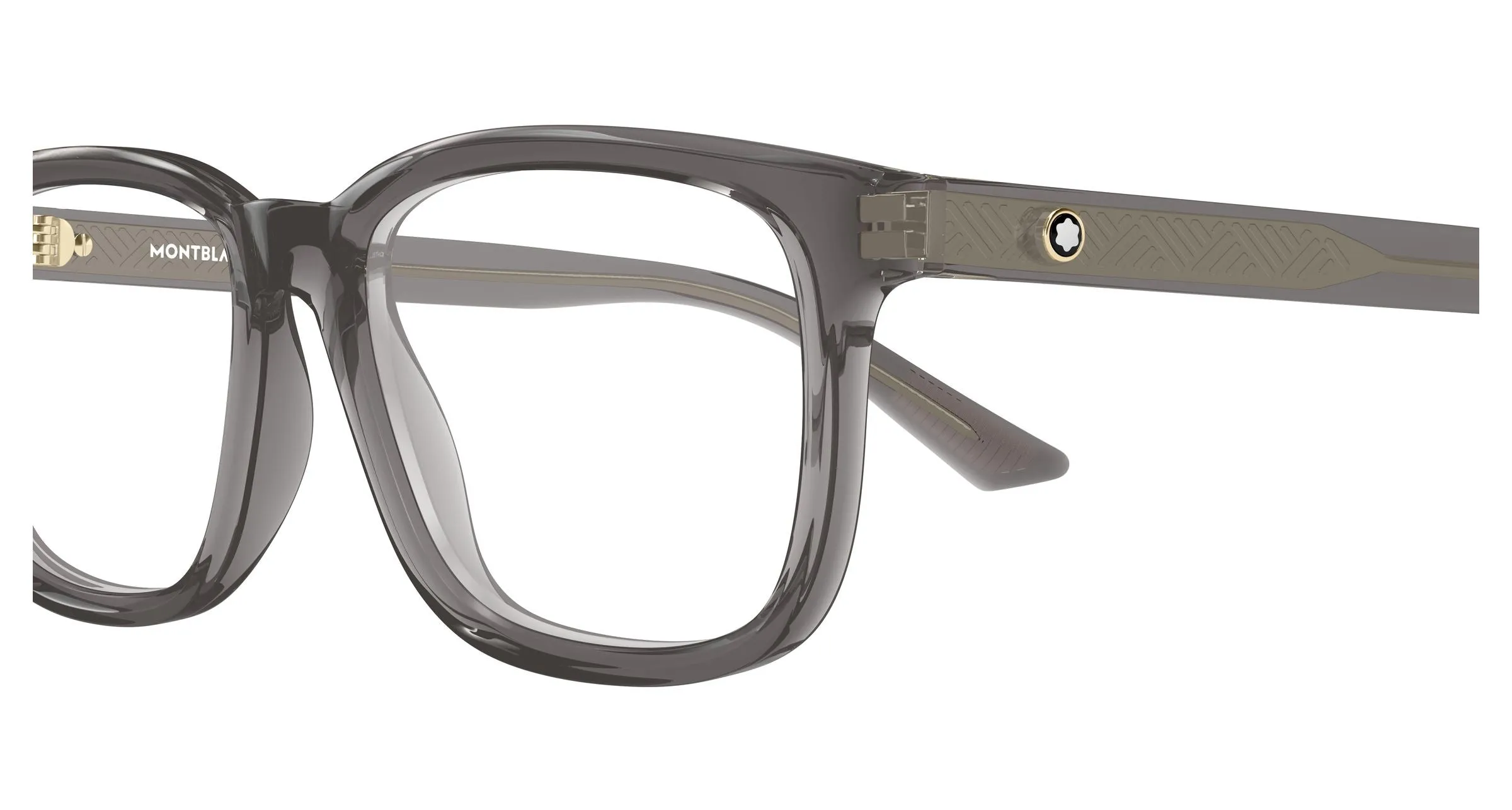 Montblanc MB0452O 004 Montature da vista Acetato Grigio Trasparente Squadrata - immagine 3