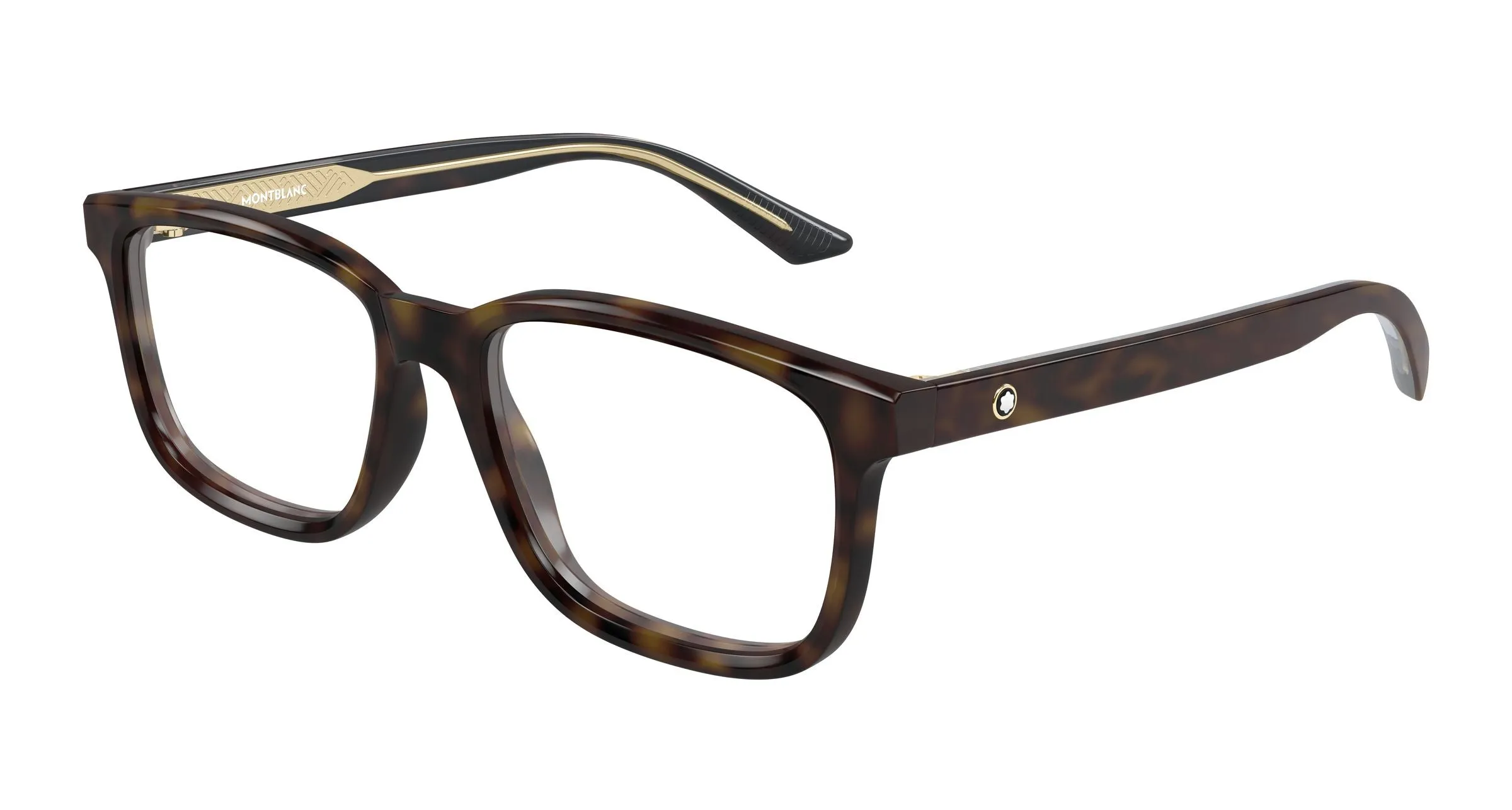Montblanc MB0452O 003 Montature da vista Acetato Havana Trasparente Squadrata - immagine 1