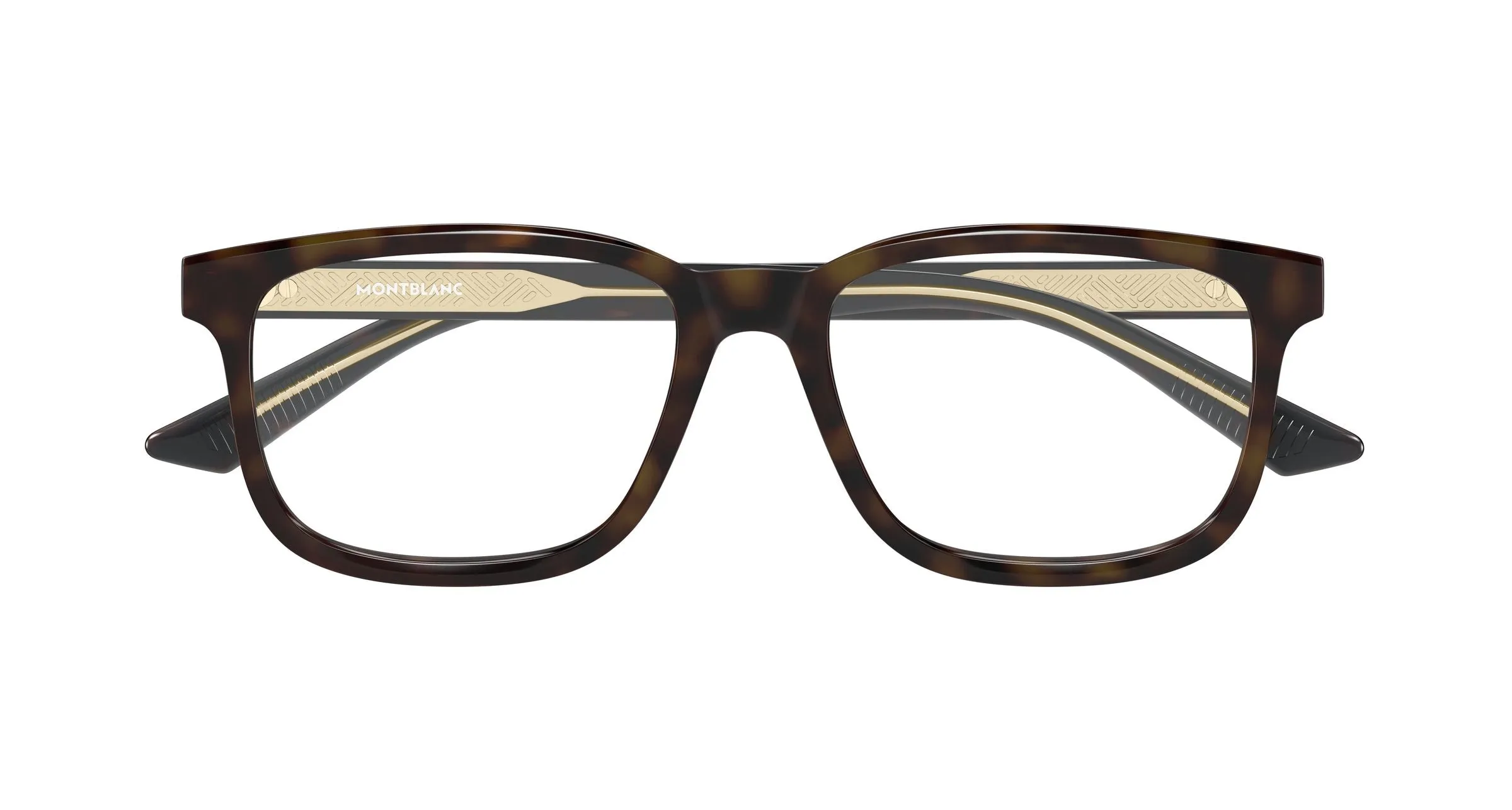 Montblanc MB0452O 003 Montature da vista Acetato Havana Trasparente Squadrata - immagine 2