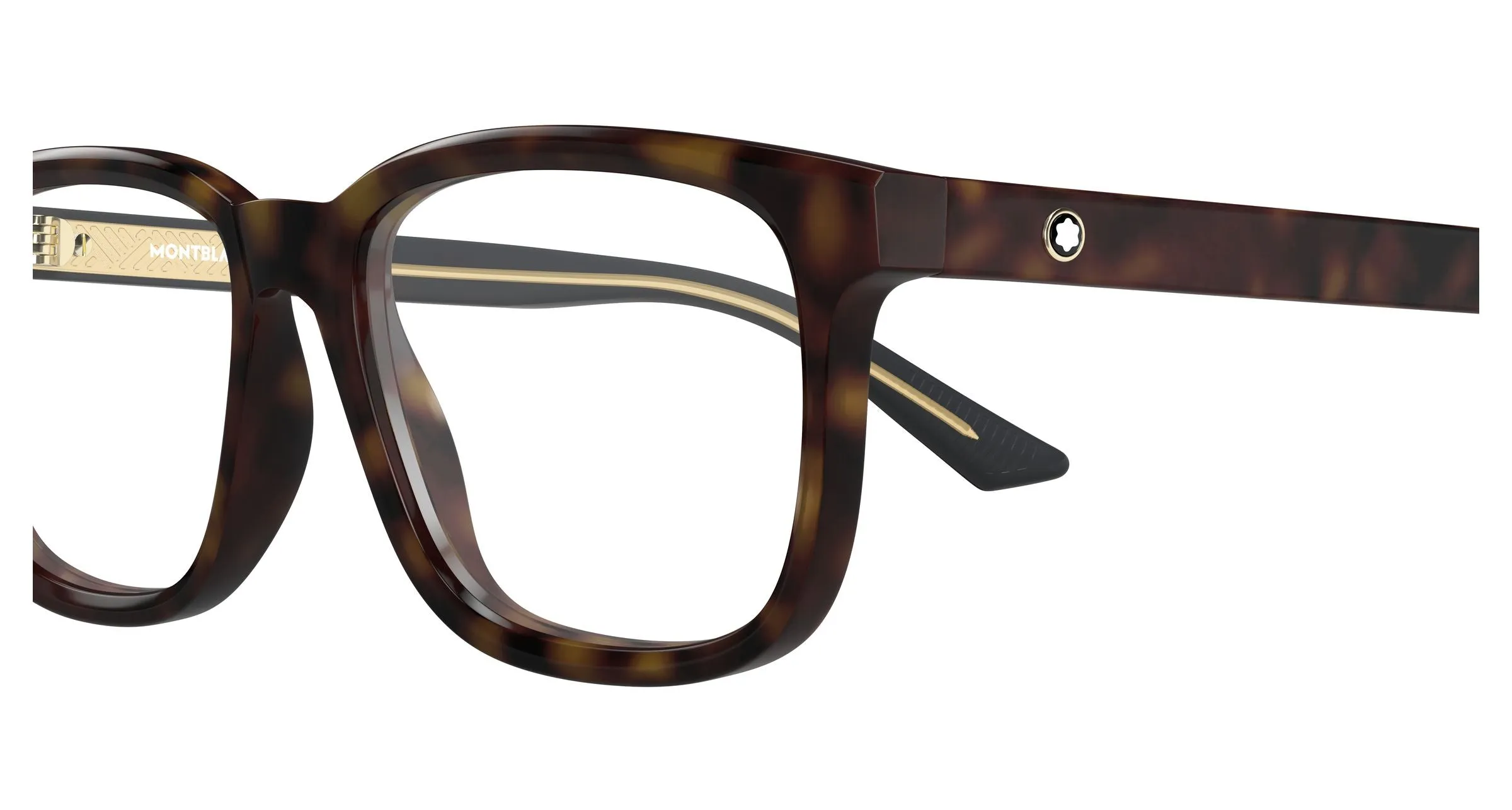 Montblanc MB0452O 003 Montature da vista Acetato Havana Trasparente Squadrata - immagine 3