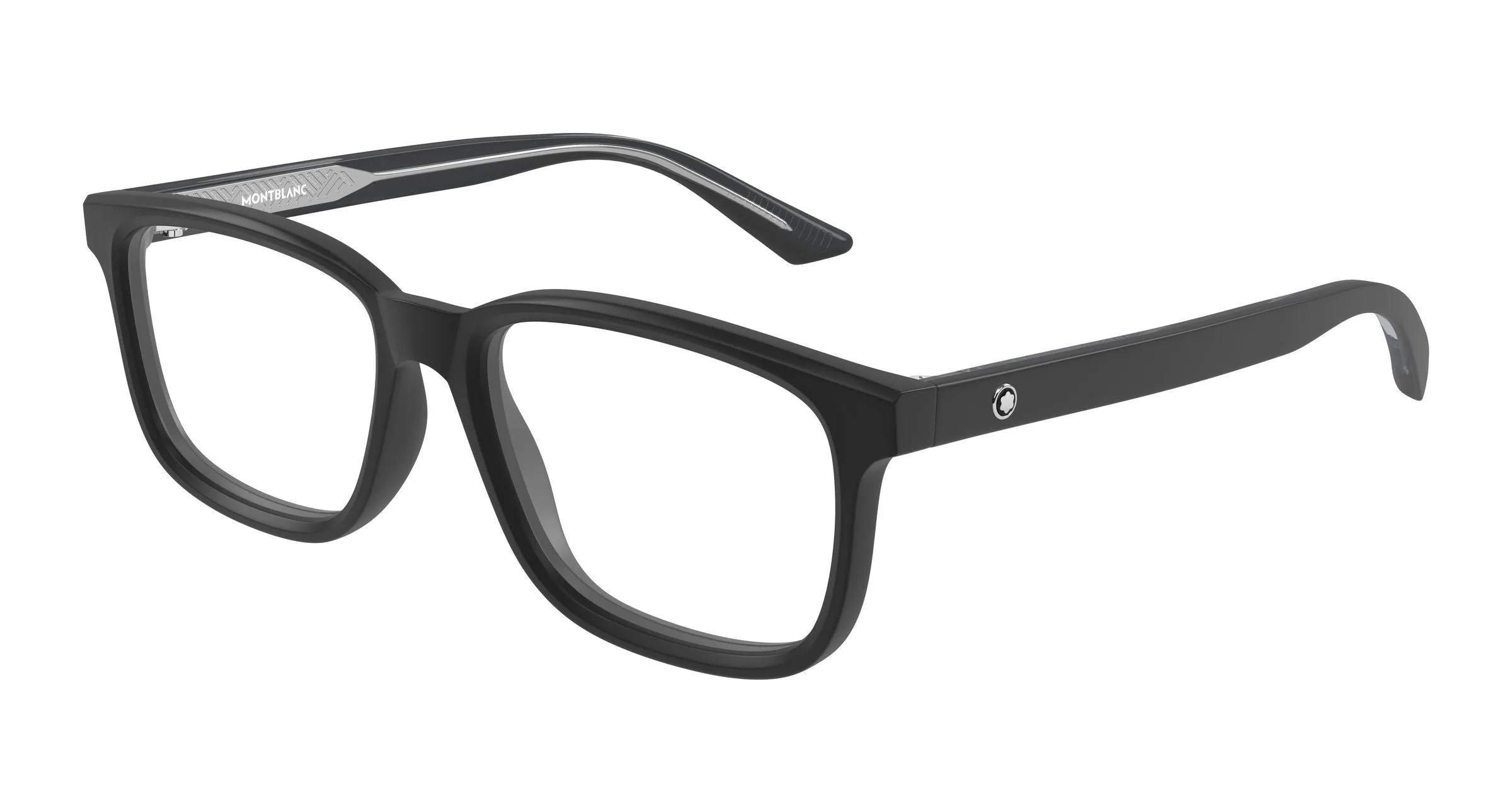 Montblanc MB0452O 002 Montature da vista Acetato Nero Trasparente Squadrata - immagine 1