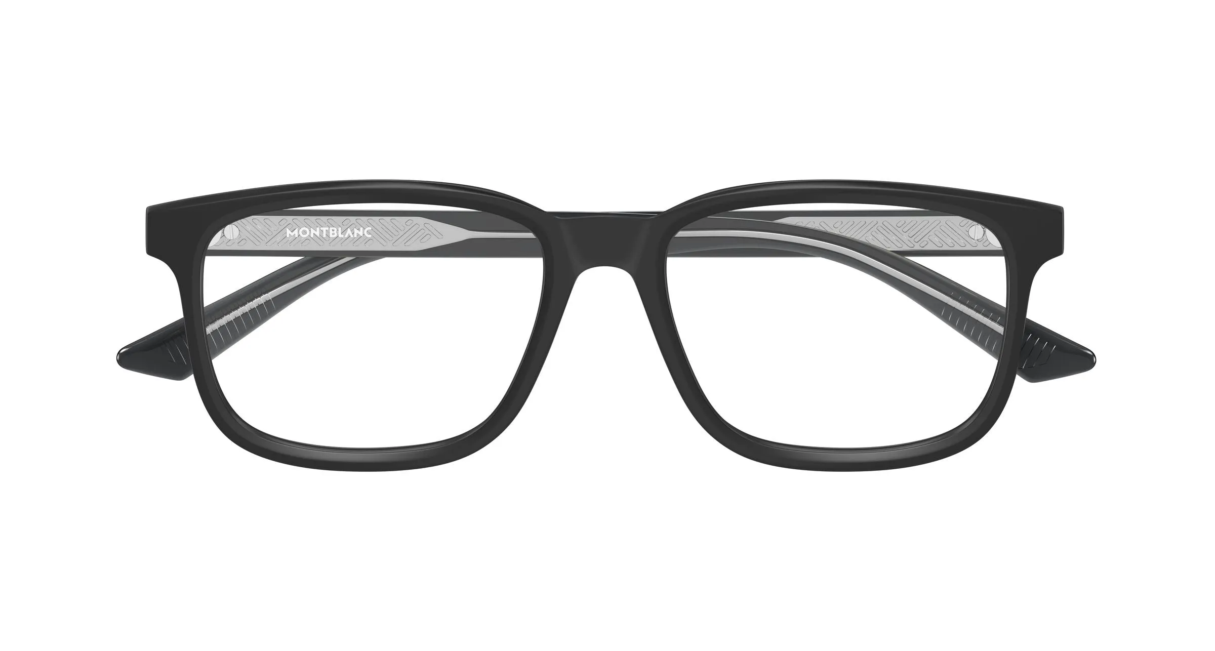Montblanc MB0452O 002 Montature da vista Acetato Nero Trasparente Squadrata - immagine 2