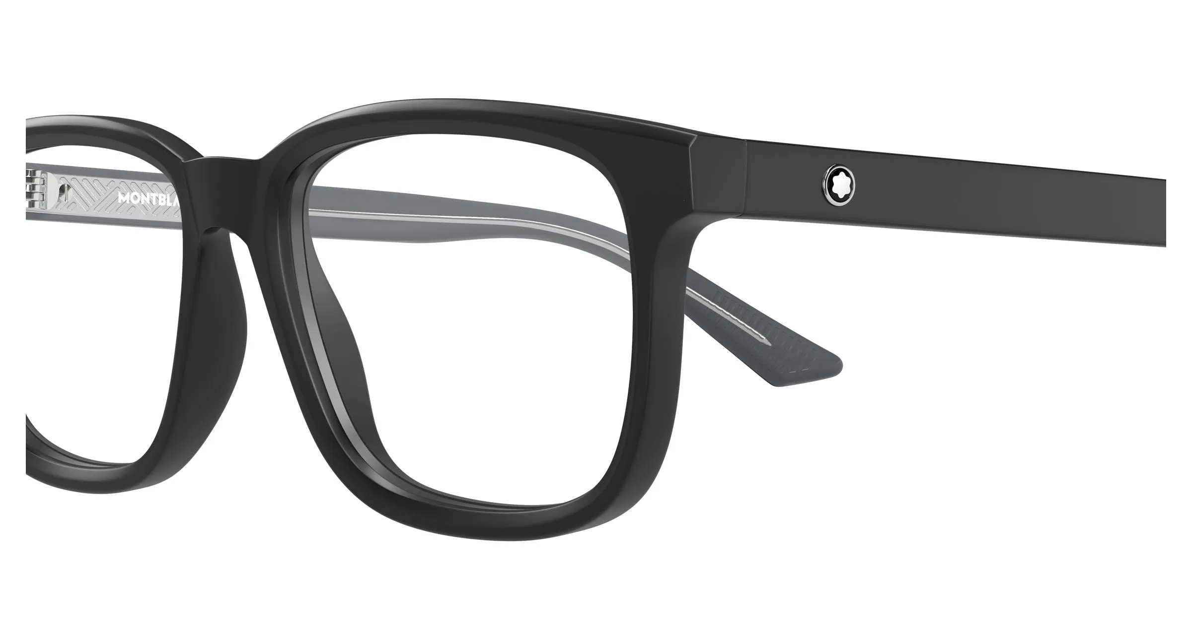 Montblanc MB0452O 002 Montature da vista Acetato Nero Trasparente Squadrata - immagine 3