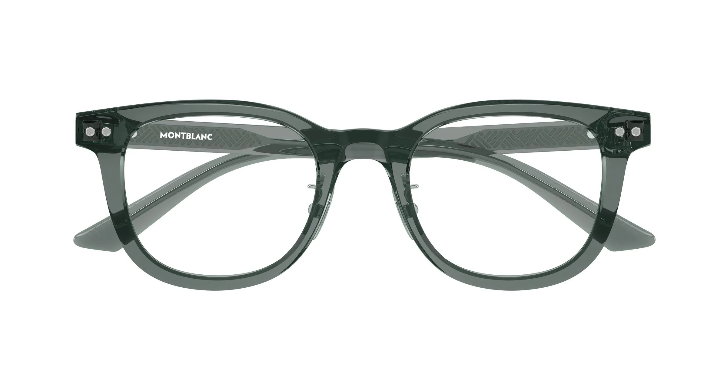 Montblanc MB0450OJ 008 Montature da vista Acetato Grigio Trasparente Rotonda - immagine 2
