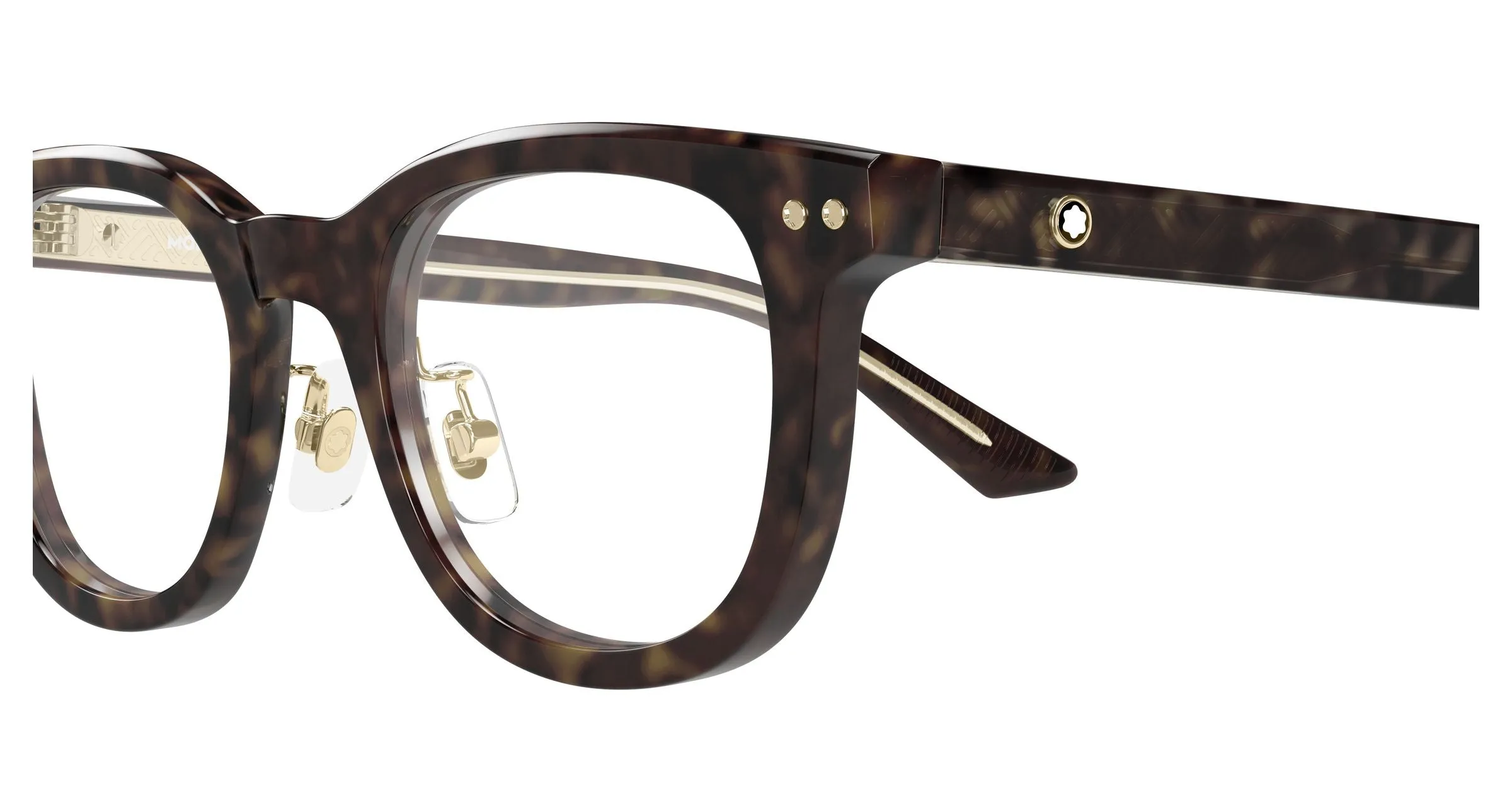 Montblanc MB0450OJ 007 Montature da vista Acetato Havana Trasparente Rotonda - immagine 3