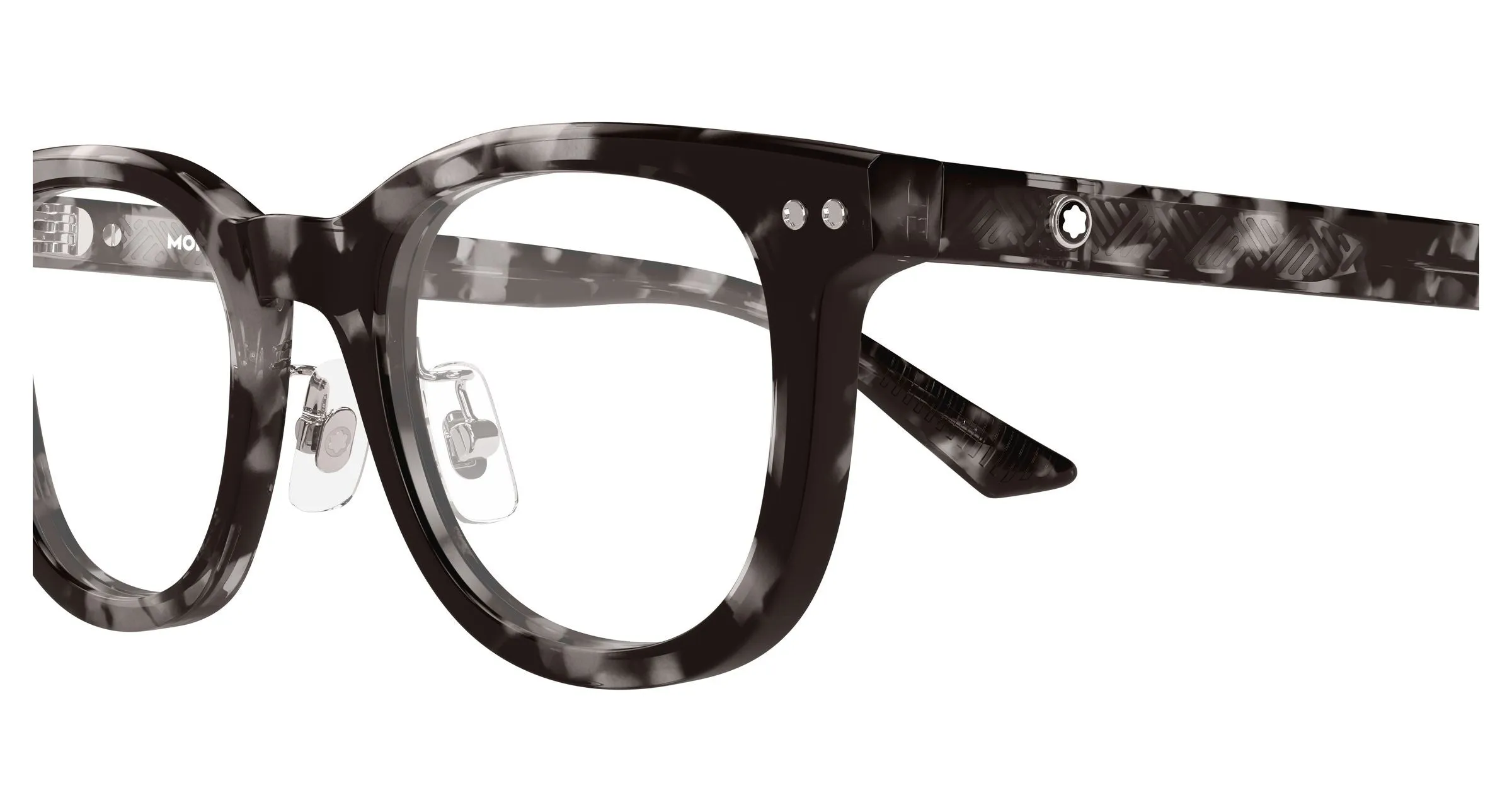 Montblanc MB0450OJ 006 Montature da vista Acetato Nero Trasparente Rotonda - immagine 3