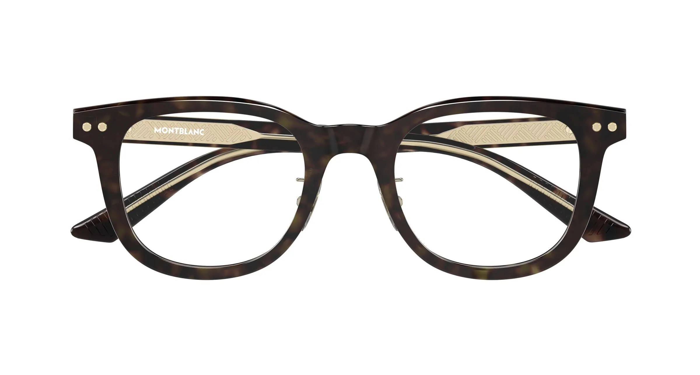Montblanc MB0450OJ 003 Montature da vista Acetato Havana Trasparente Rotonda - immagine 2