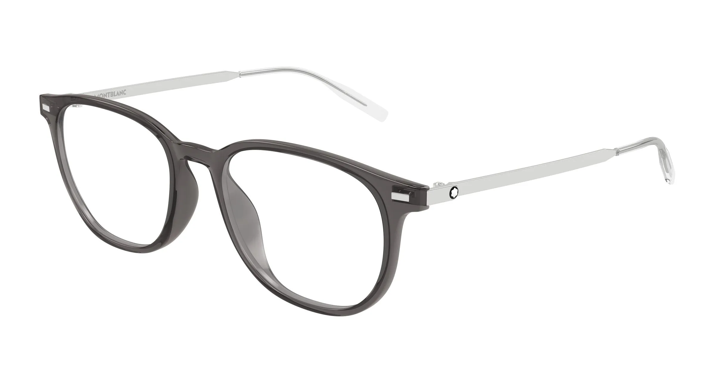 Montblanc MB0448OA 005 Montature da vista Iniettato Grigio Trasparente Rotonda - immagine 1